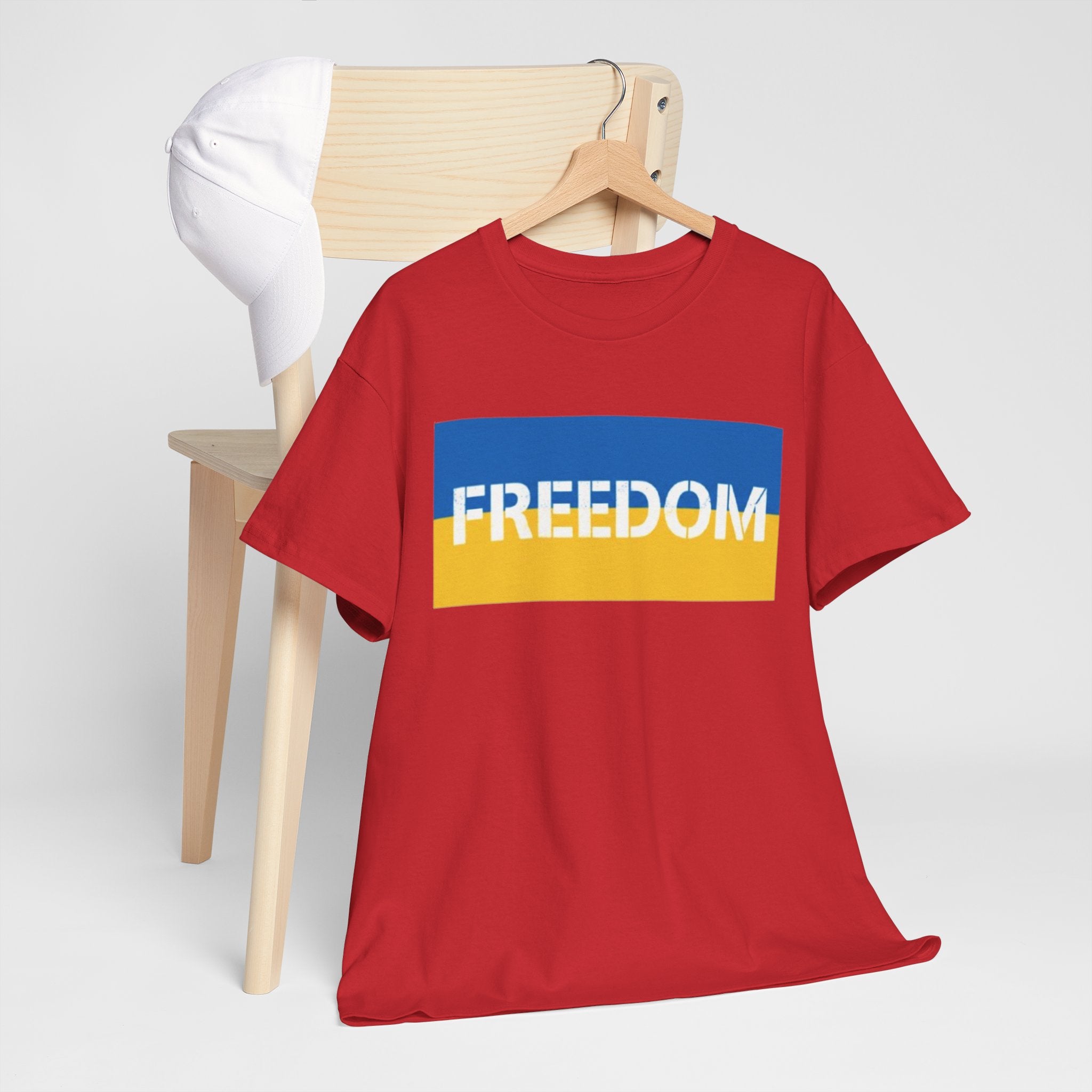 Freedom Flag T‑Shirt — Blue & Yellow Freedom Graphic Tee