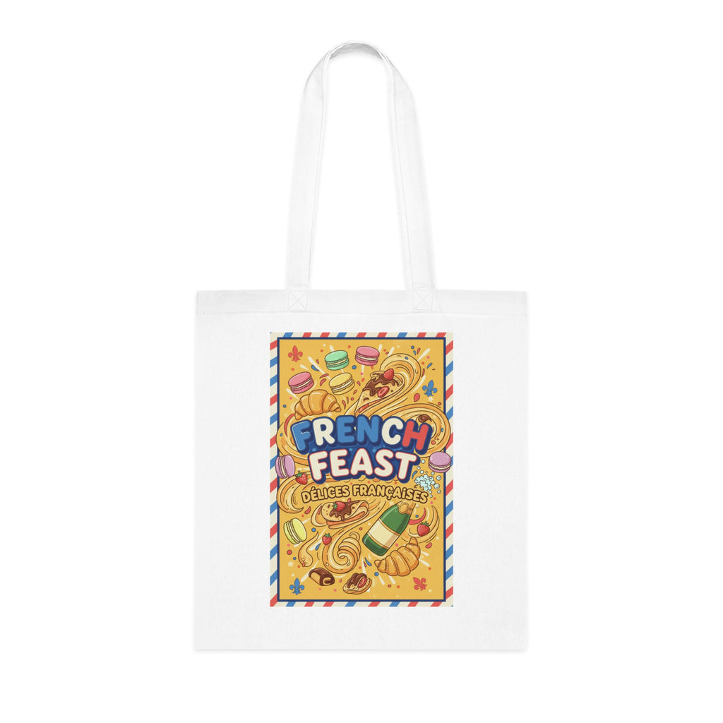 French Feast Tote Bag — Illustrated Pastries & Food Market Cotton Tote