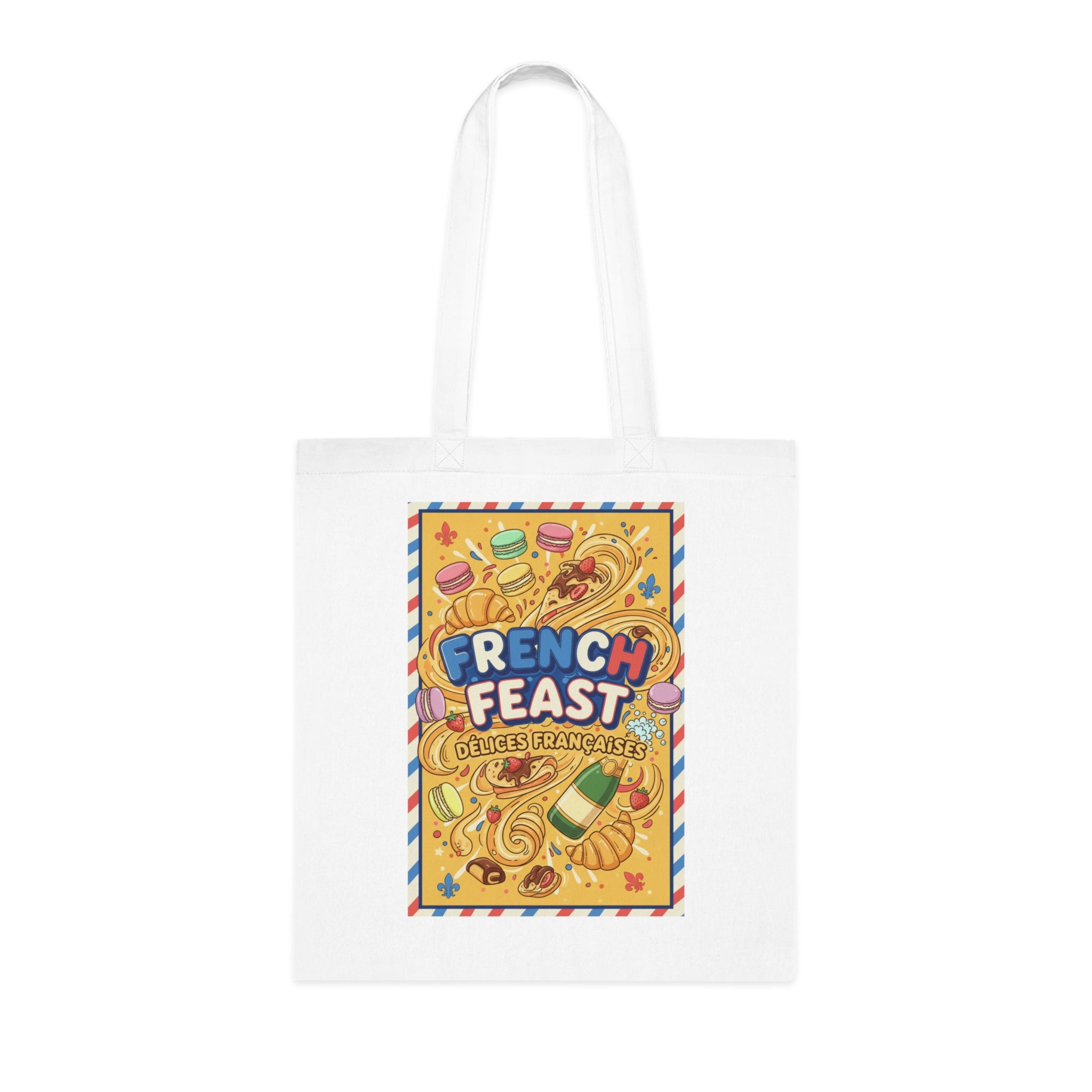 French Feast Tote Bag — Illustrated Pastries & Food Market Cotton Tote