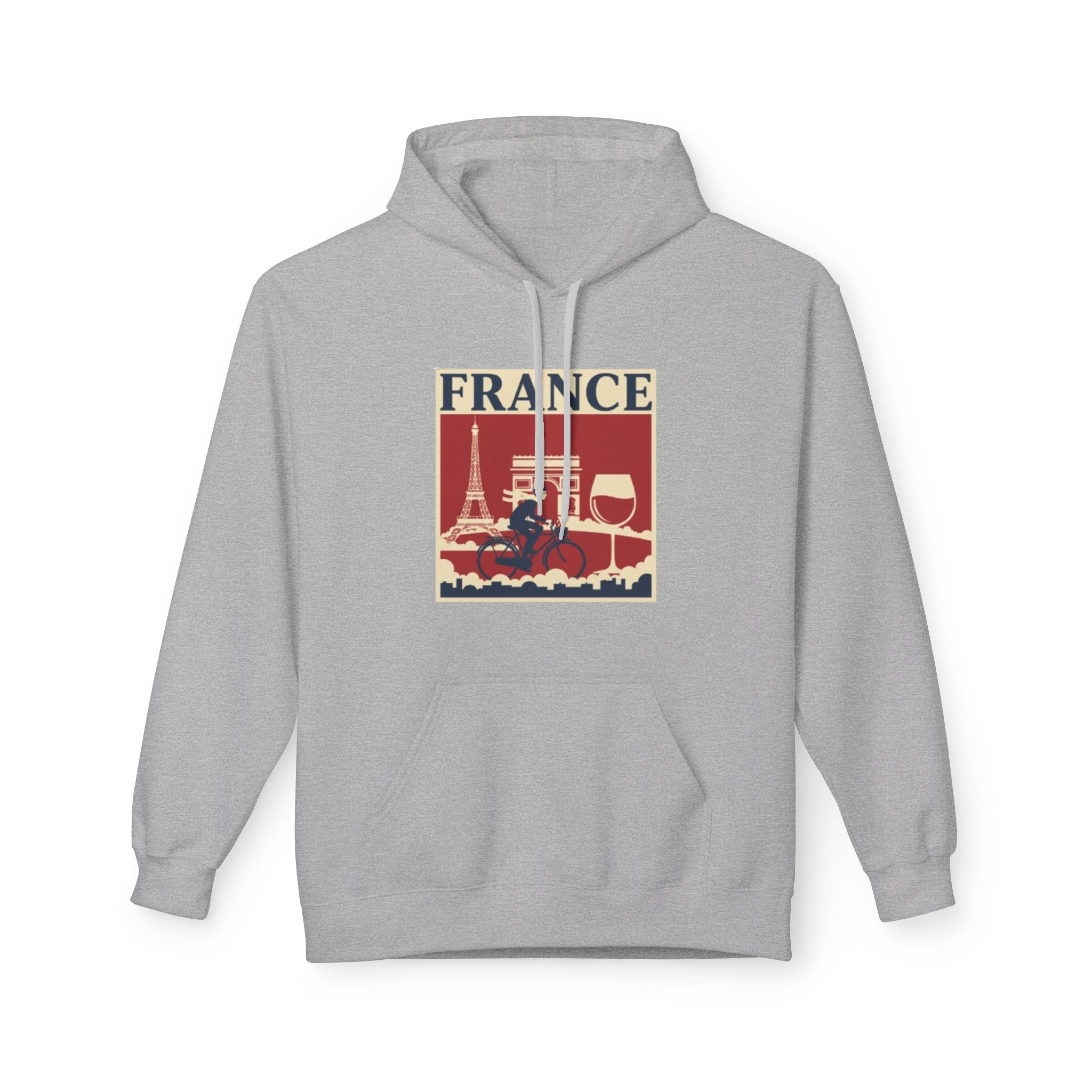 France Retro Travel Hoodie — Eiffel Tower Wine Vintage Paris Sweatshirt