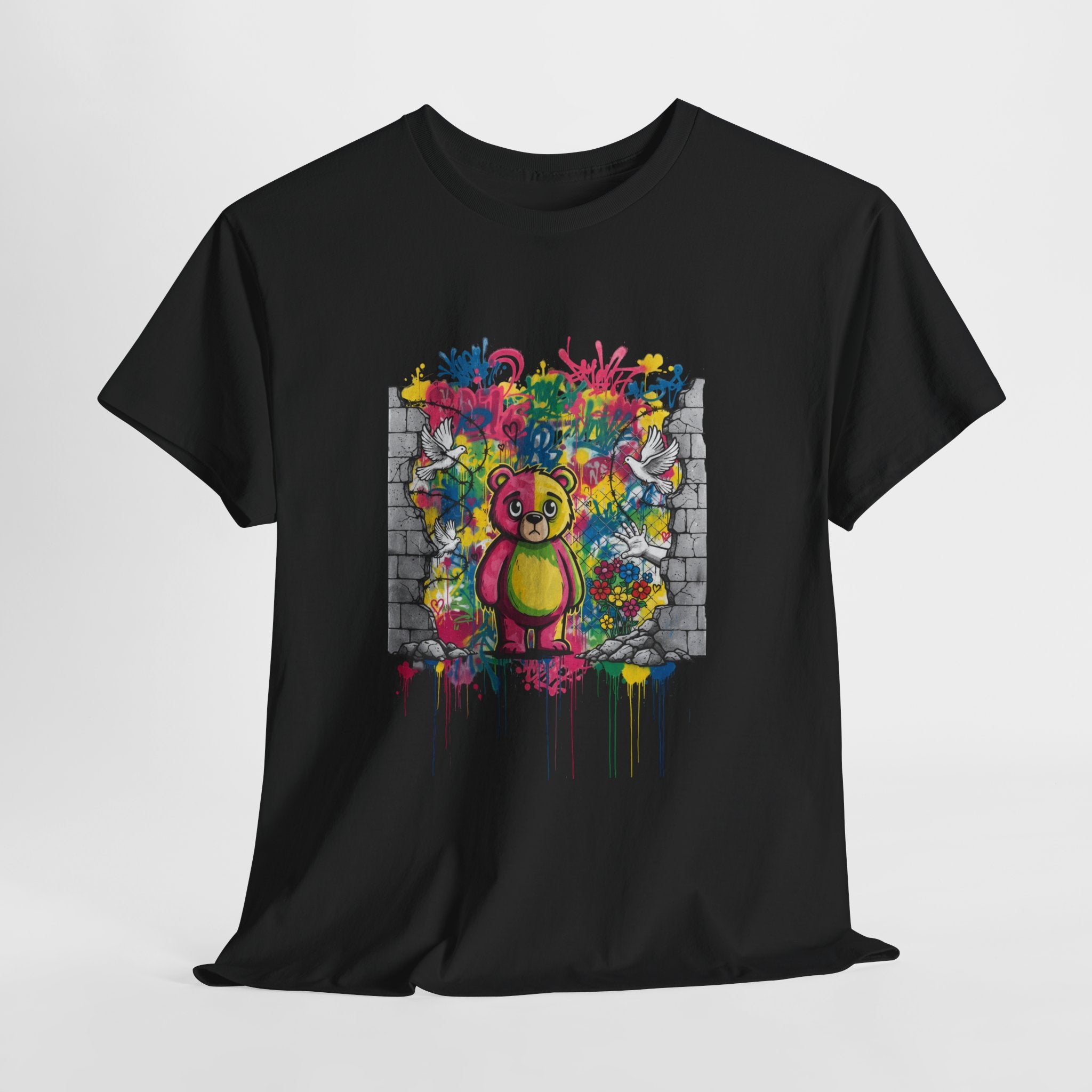 Graffiti Teddy Street Art T-Shirt — Colourful Bear Tee