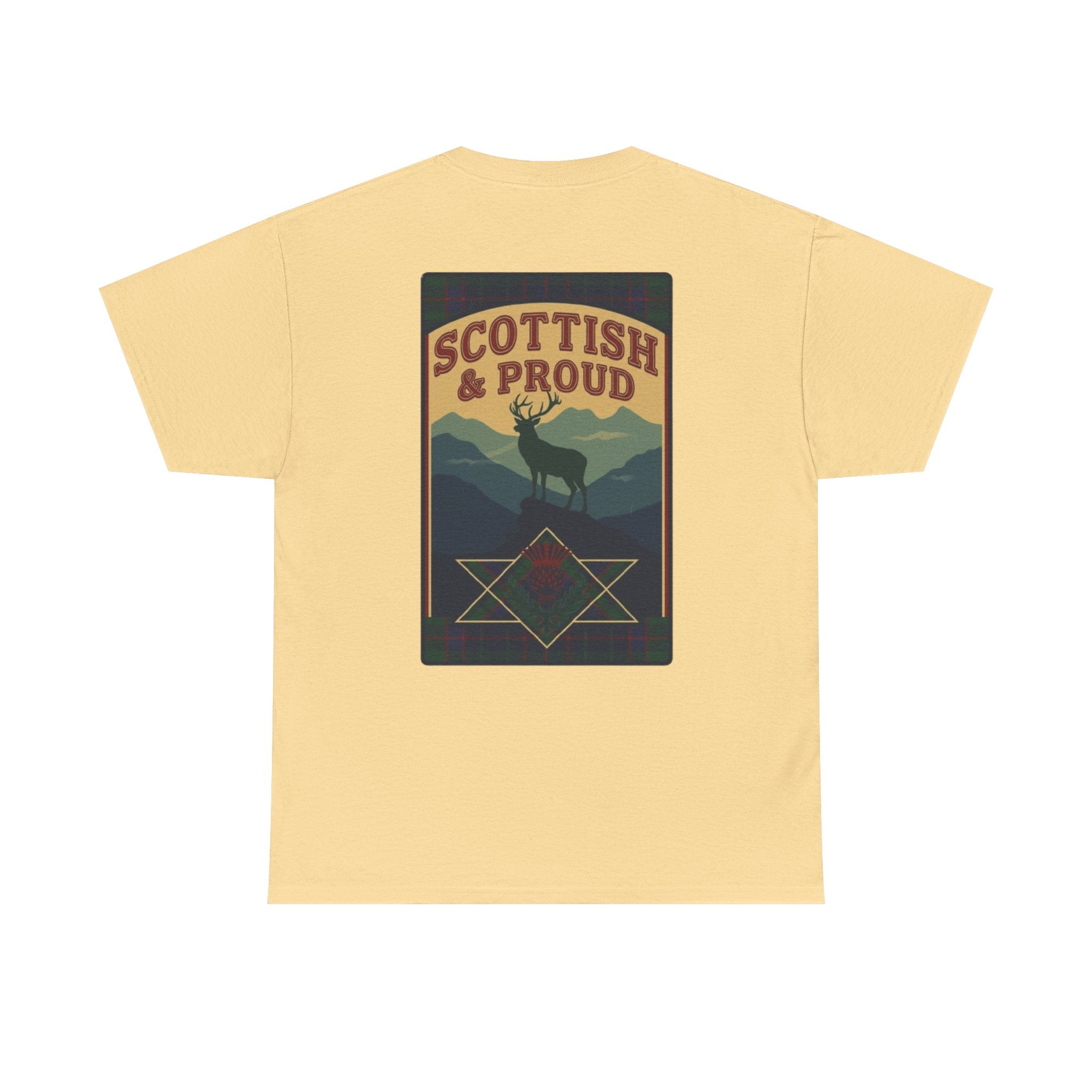 Scottish & Proud T‑Shirt — Retro Stag Scotland Flag Tee