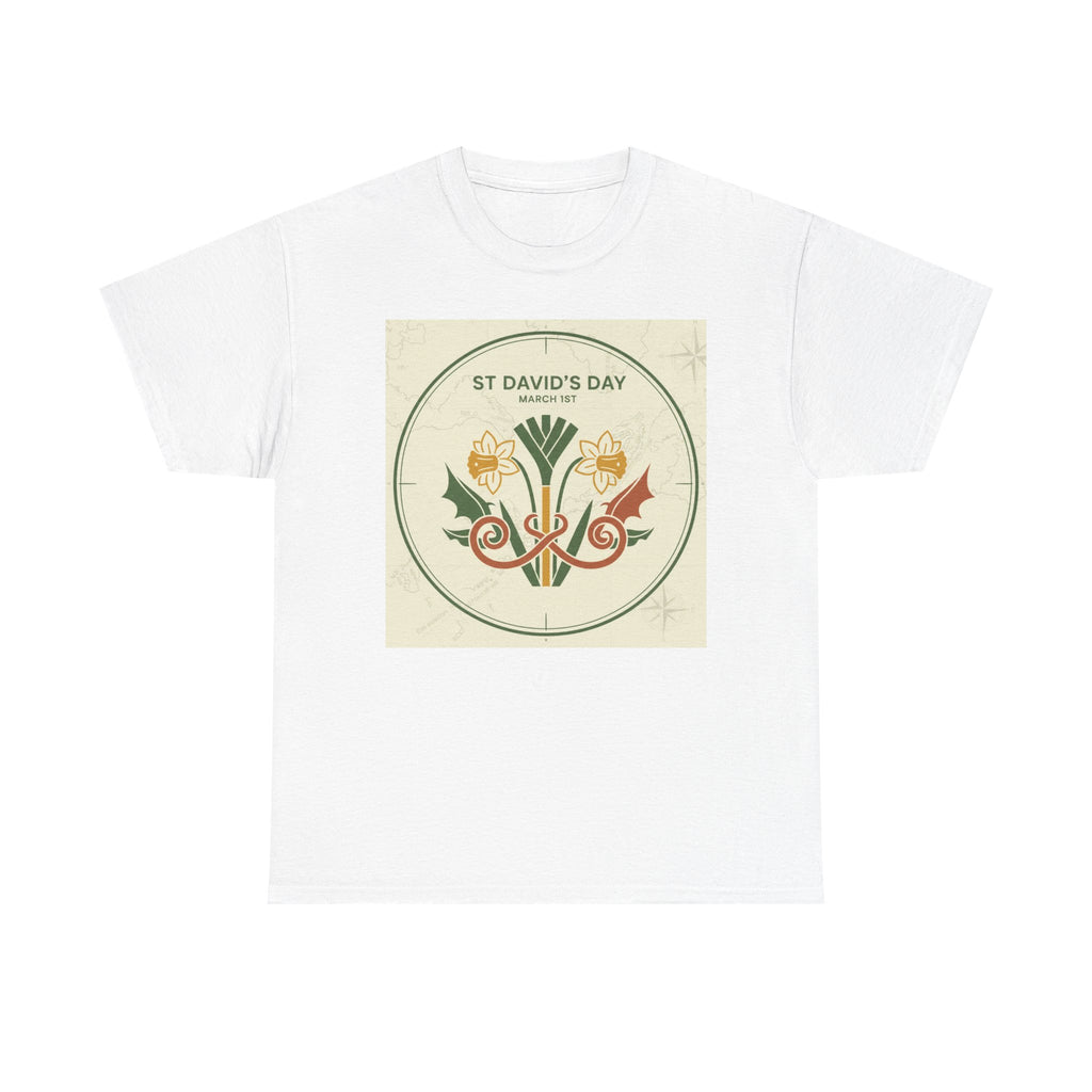 St. David's Day Floral Tee — Welsh Daffodil & Leek Celebration Shirt