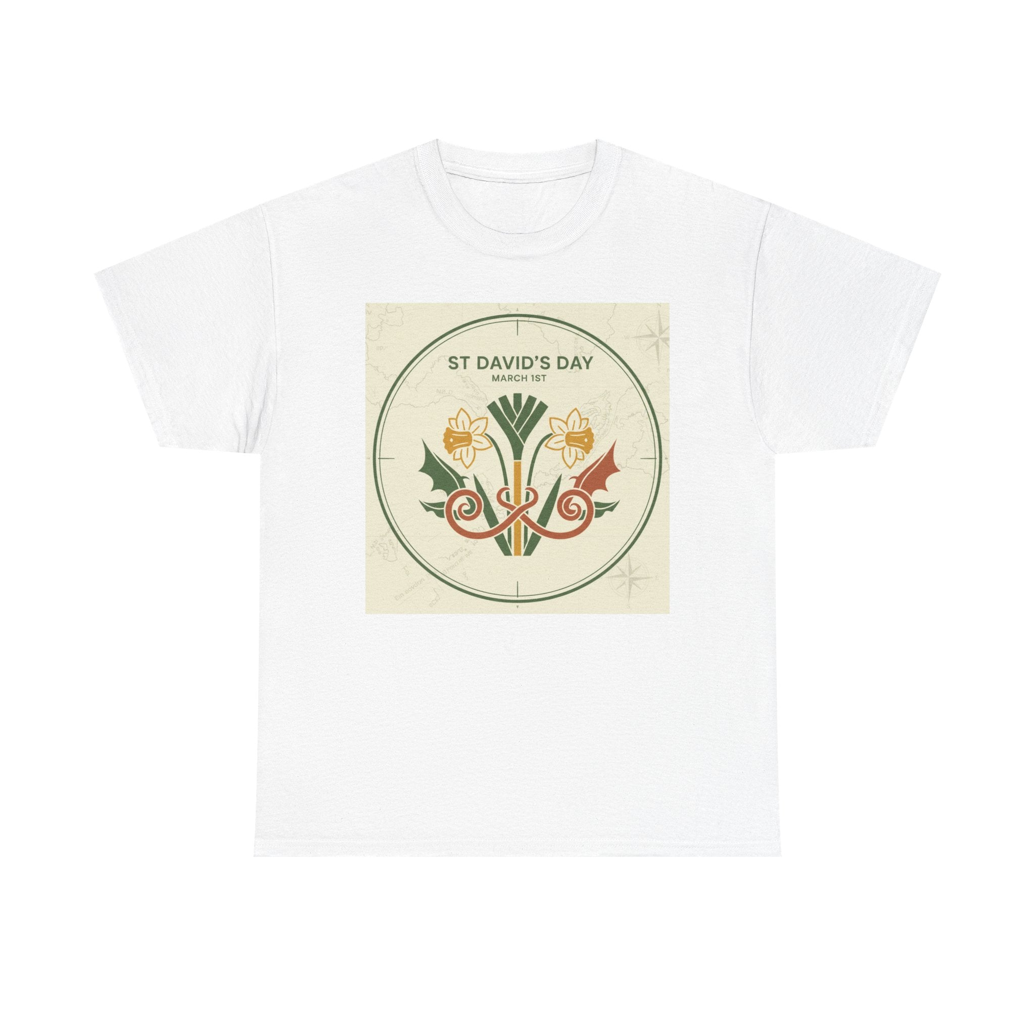 St. David's Day Floral Tee — Welsh Daffodil & Leek Celebration Shirt