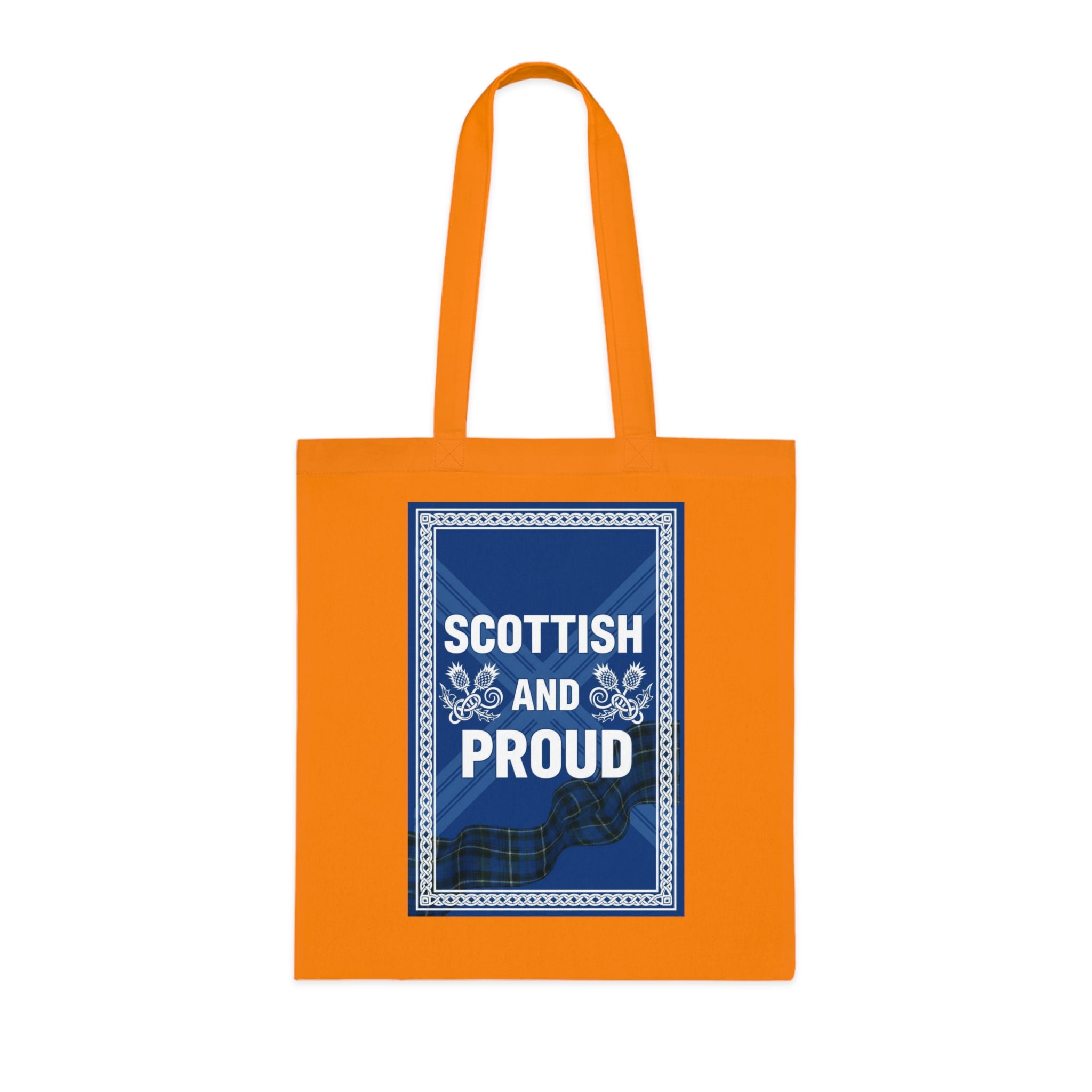 Scottish and Proud Cotton Tote – Blue Tartan Reusable Bag