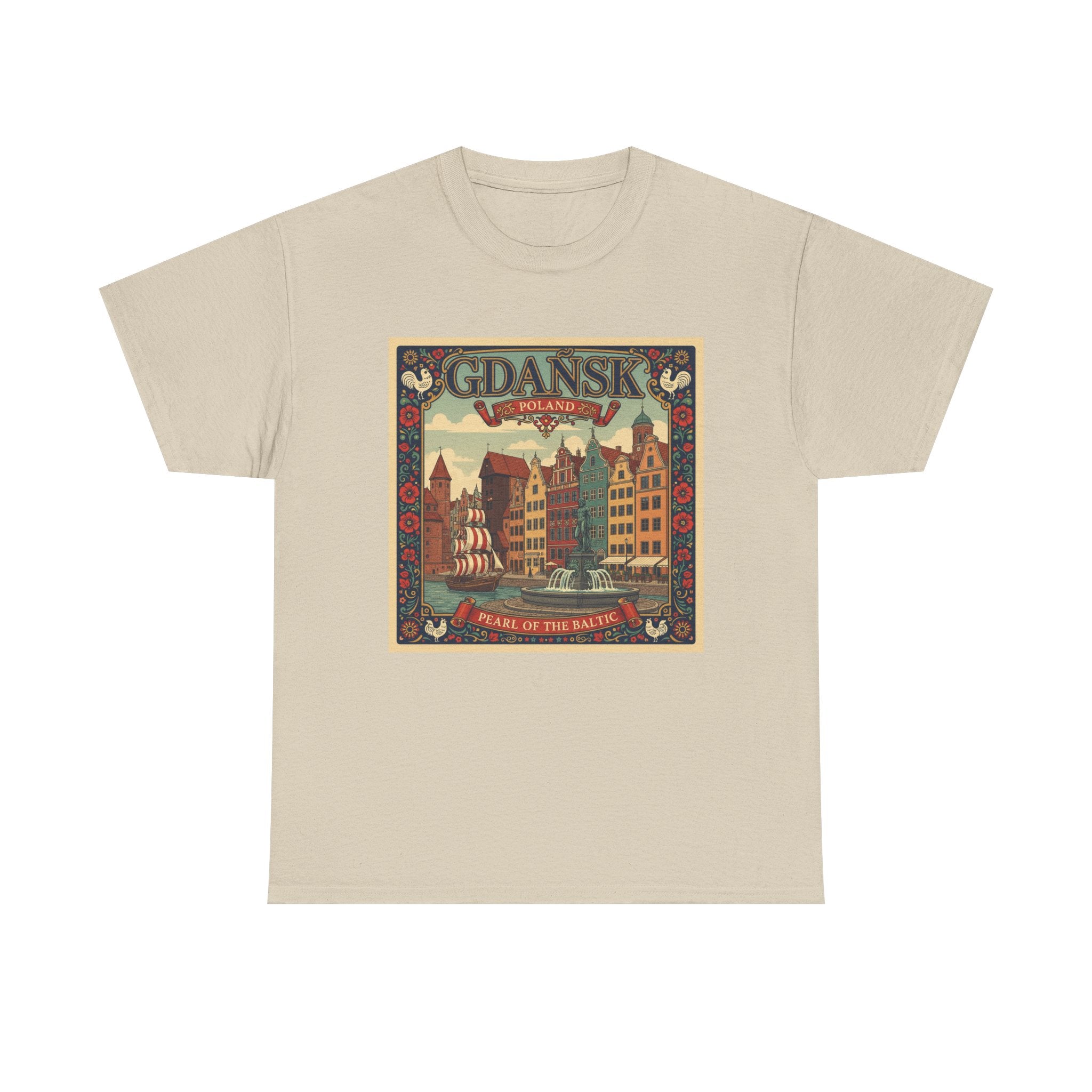 Gdańsk Vintage Travel Tee – Polish Harbor Retro Poster T‑Shirt