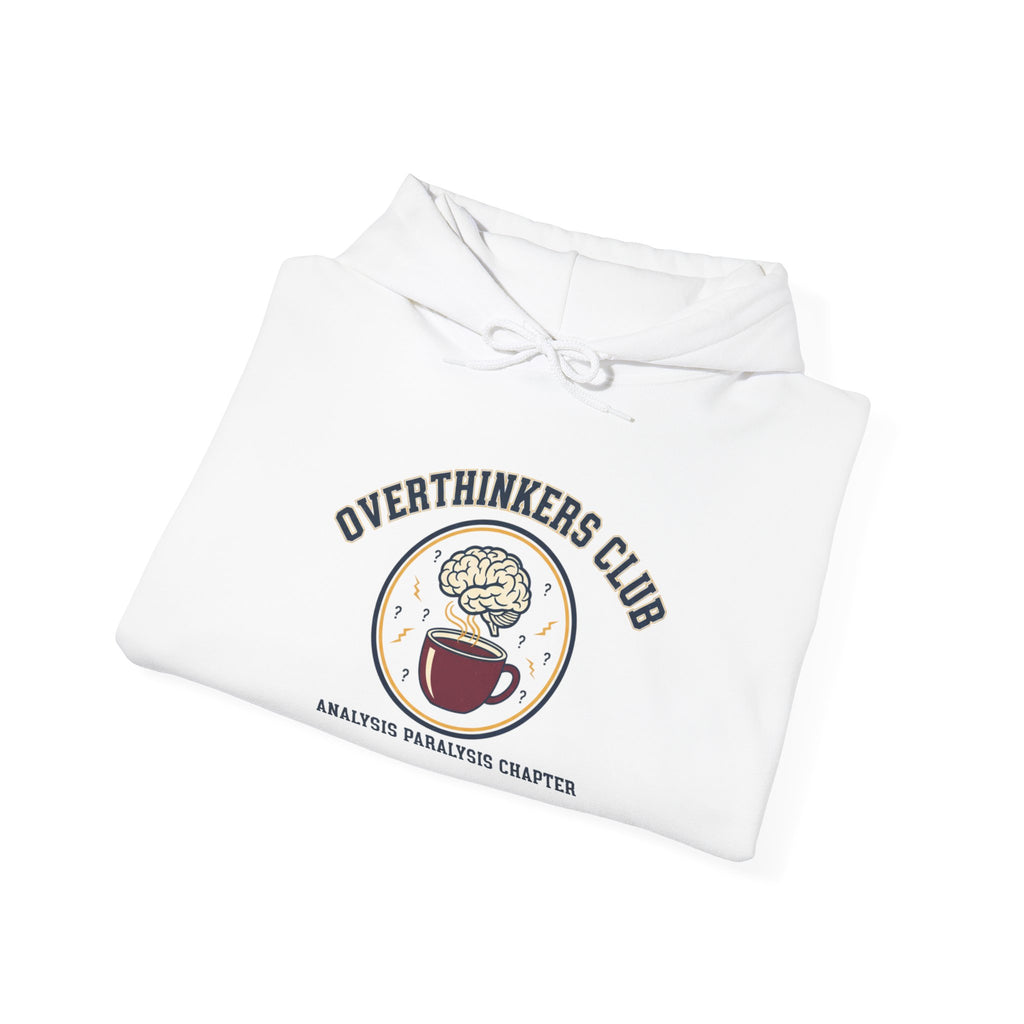 Overthinkers Club Hoodie | varsity style, irony club merch