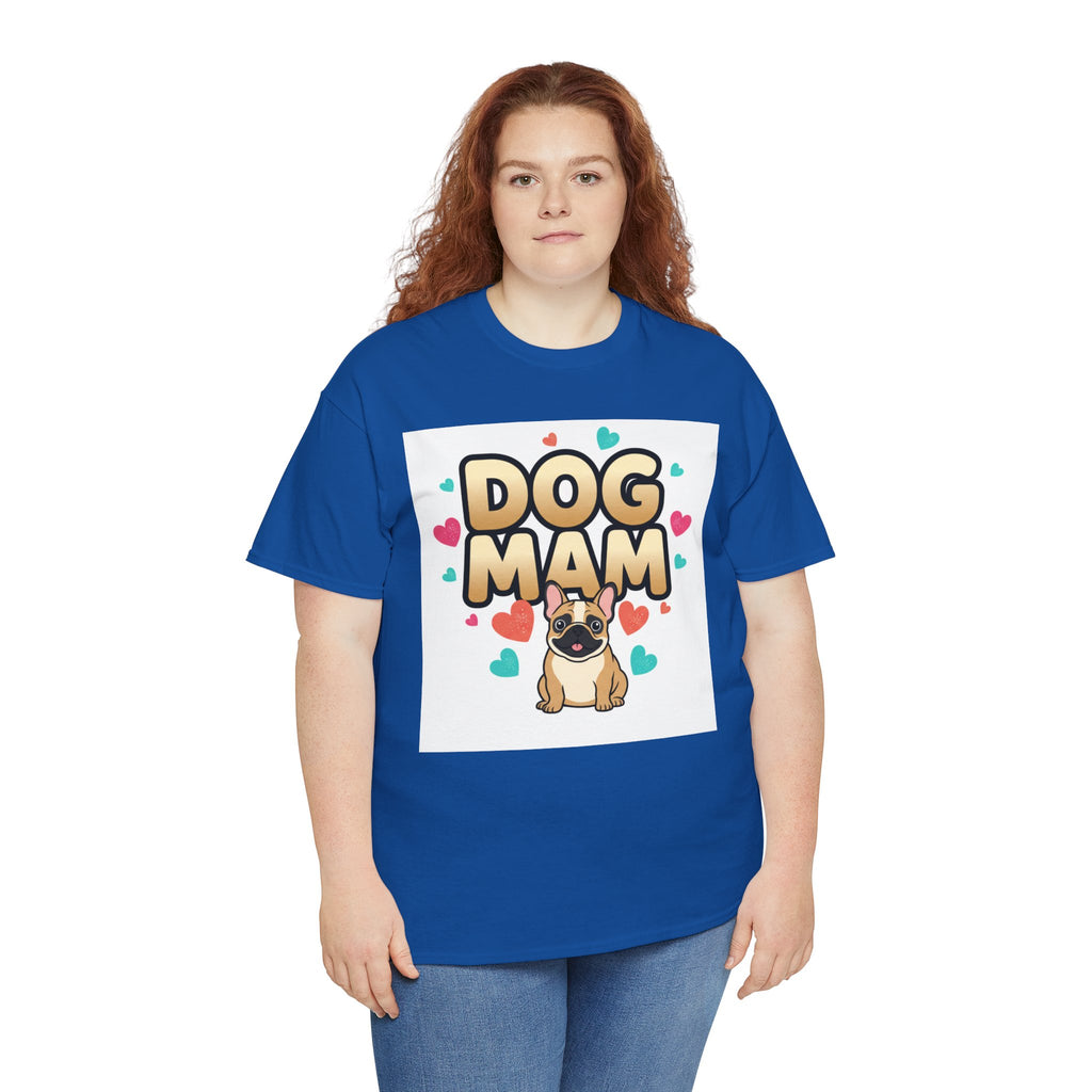 Dog Mom T-Shirt — Cute Pug Design with Hearts, Perfect Gift for Dog Lovers