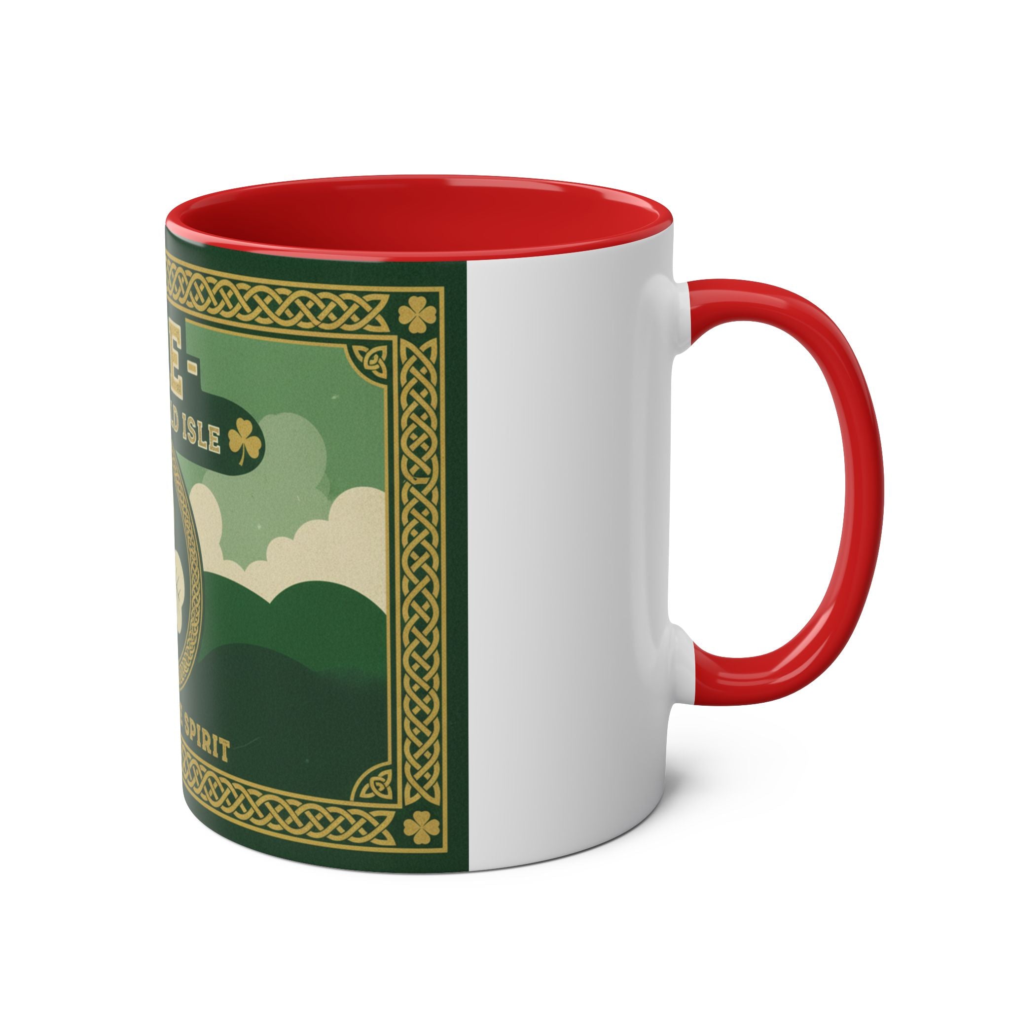 Éire The Emerald Isle Ceramic Coffee Mug — Discover the Spirit, Two-Tone 11oz