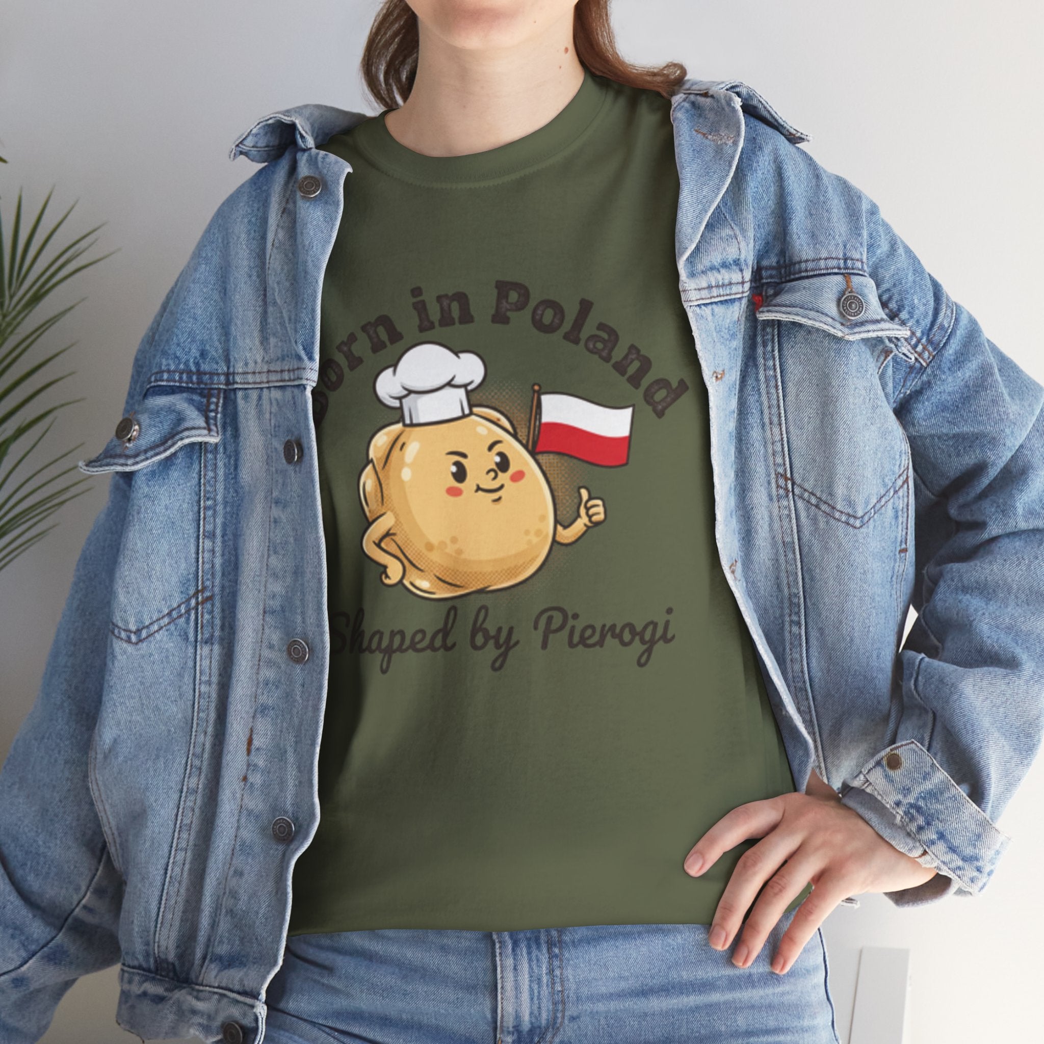 Born in Poland T-Shirt — "Shaped by Pierogi" Polish Pride Tee