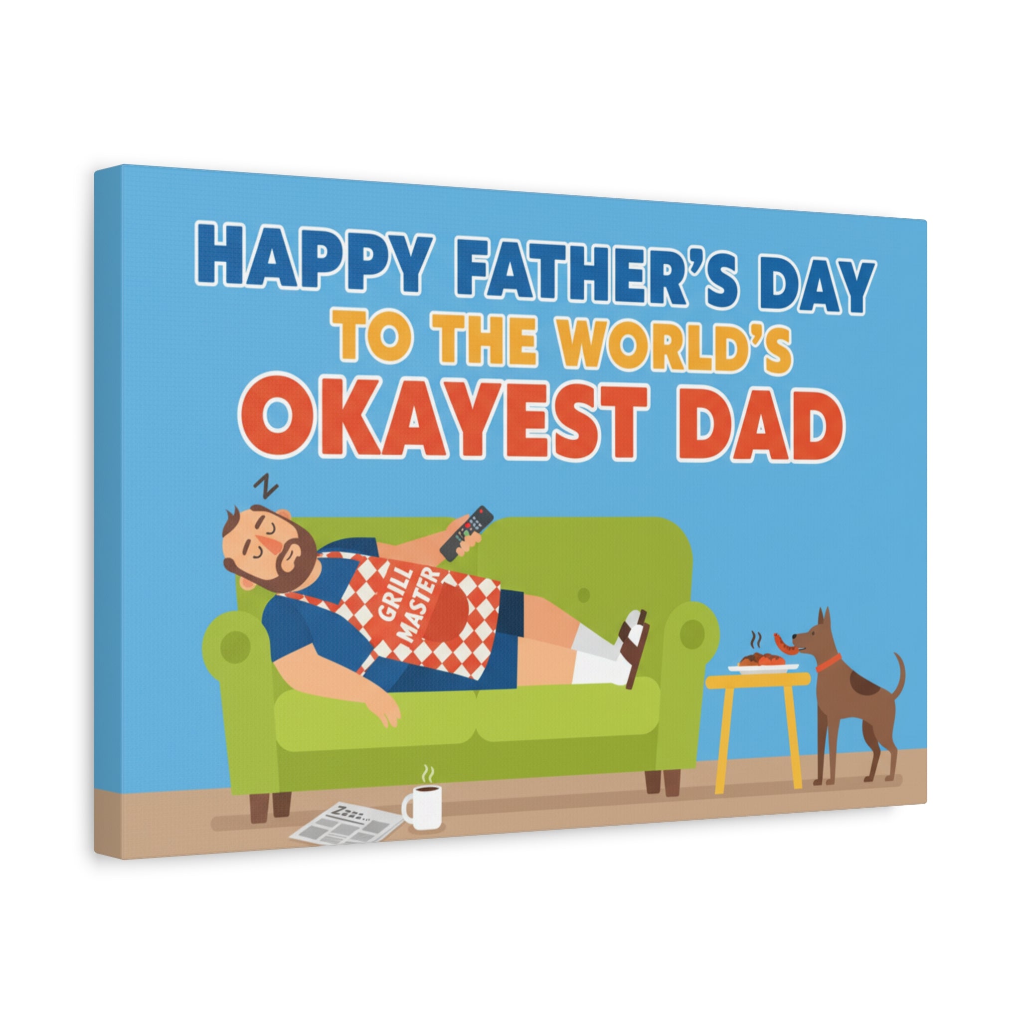 Happy Father’s Day 'Okayest Dad' Canvas Wall Art