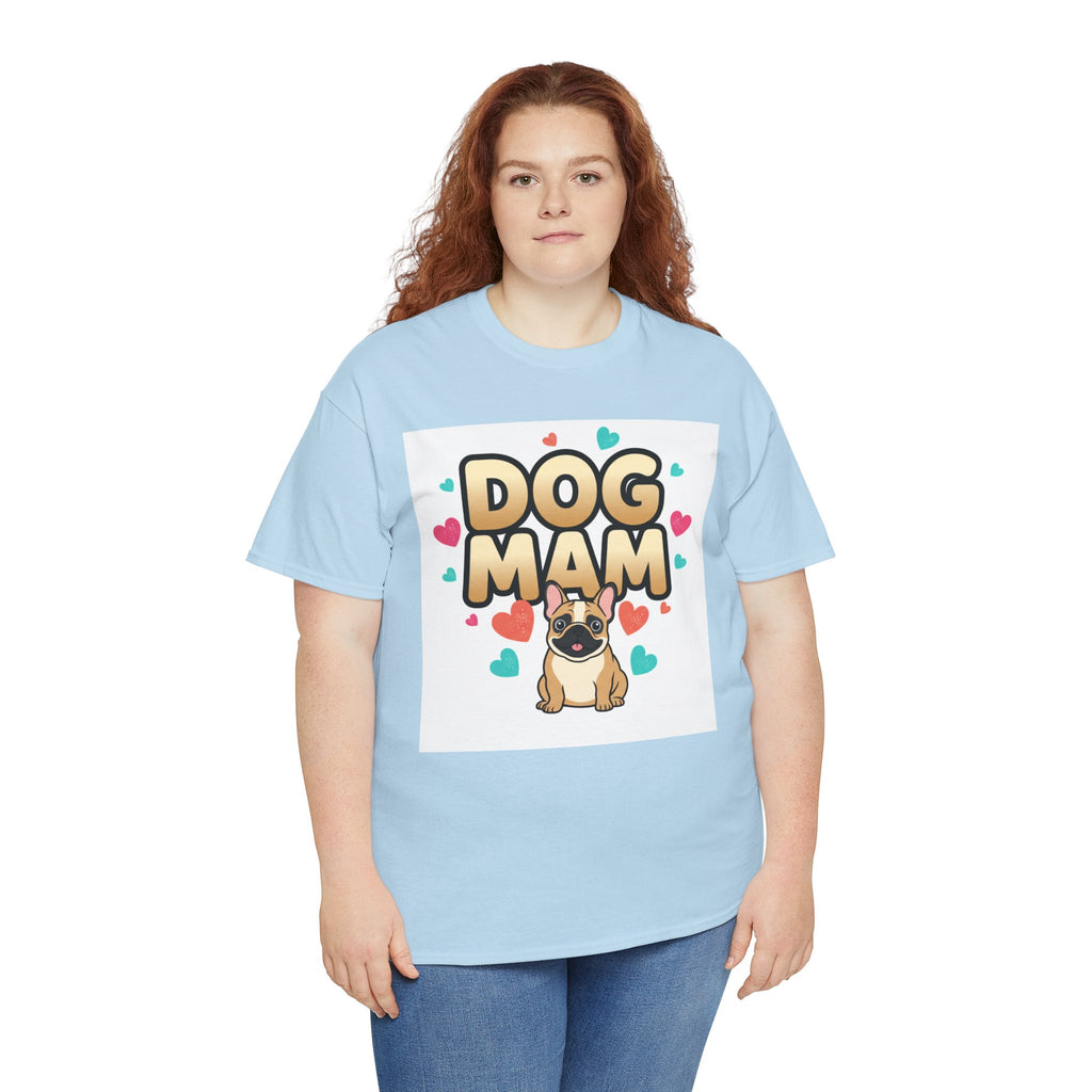 Dog Mom T-Shirt — Cute Pug Design with Hearts, Perfect Gift for Dog Lovers