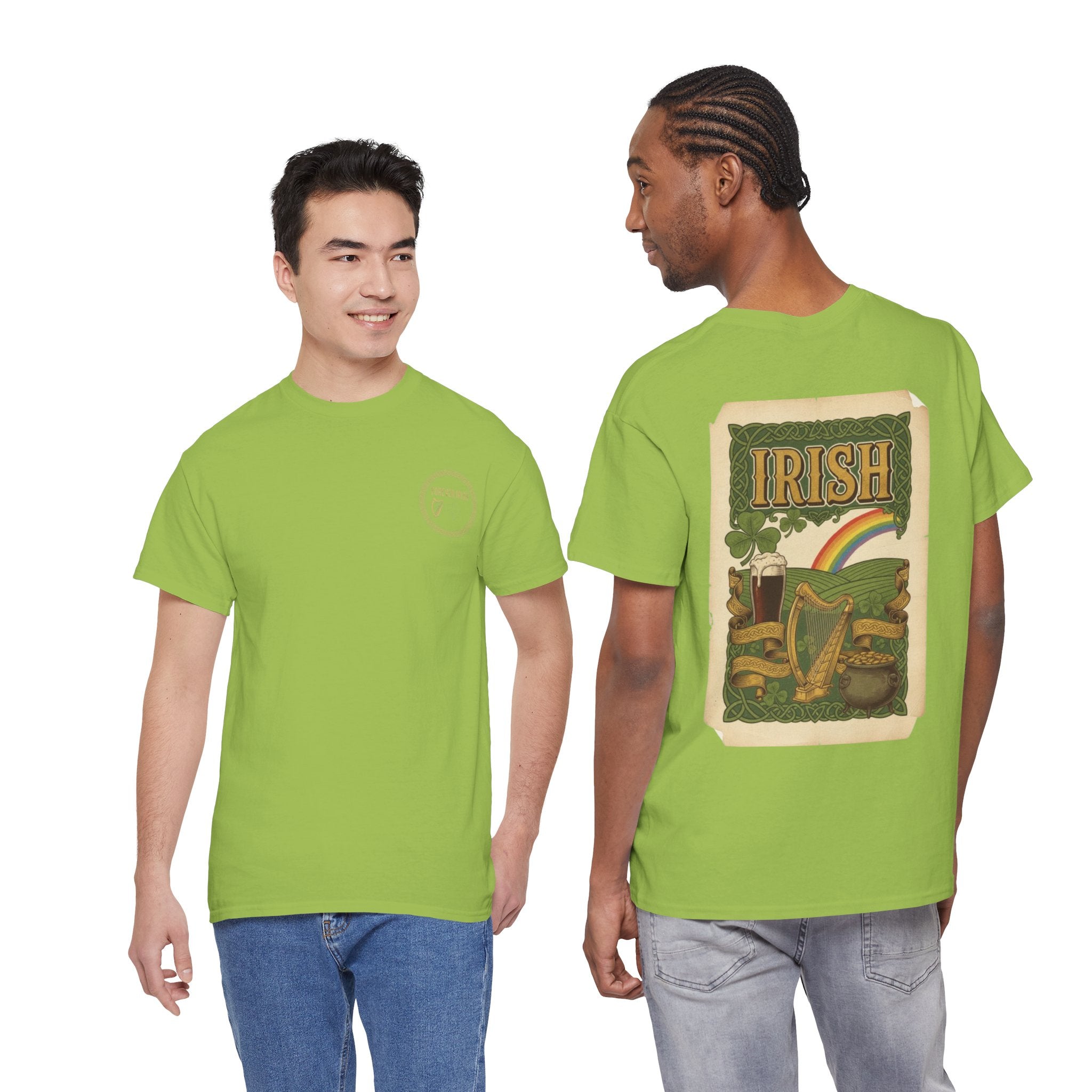 Irish Vintage Poster Tee — St. Patrick's Day Shamrock & Rainbow Graphic Shirt