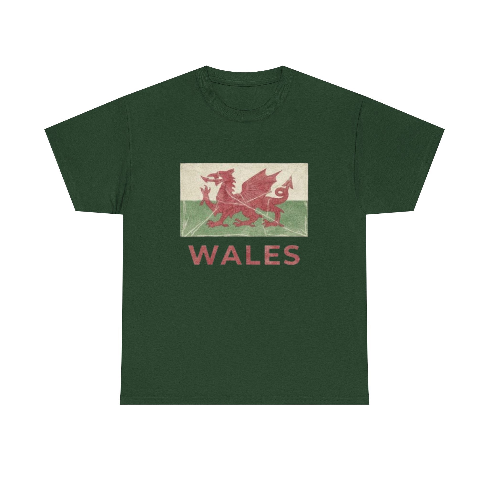 Wales Vintage Flag T-Shirt — Red Dragon Graphic Tee