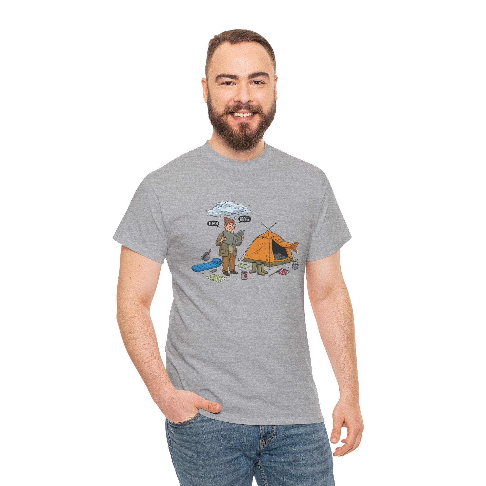 Retro Mountain Camping Graphic T-Shirt — Vintage Campfire Adventure Tee