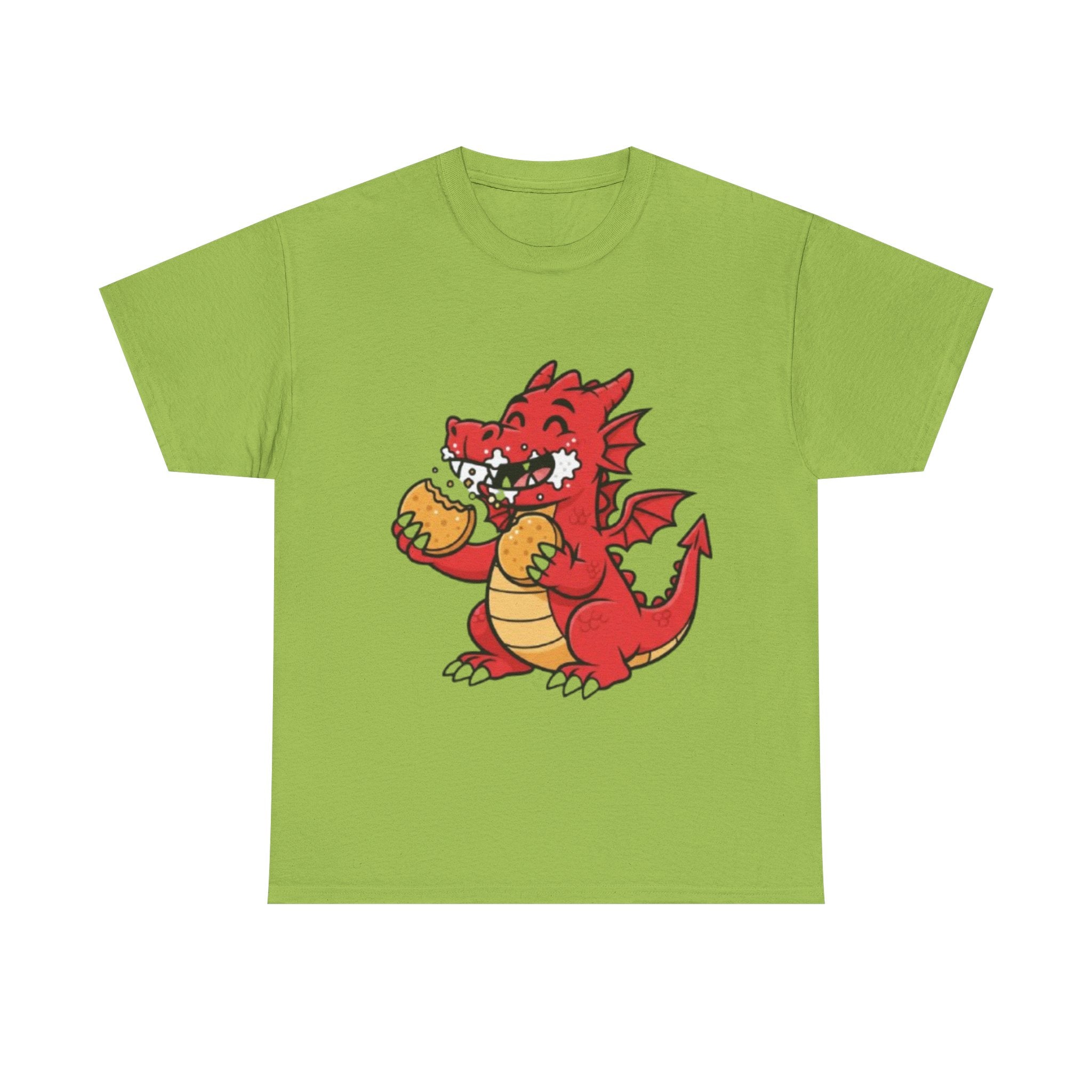 Red Dragon Eating Tacos T-Shirt — Cute Cartoon Taco Lover Tee