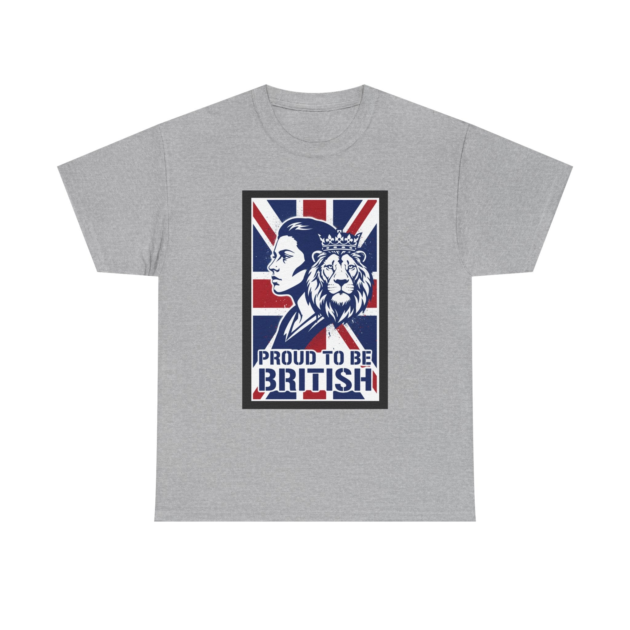 Proud to Be British T-Shirt – Union Jack Lion Graphic Tee