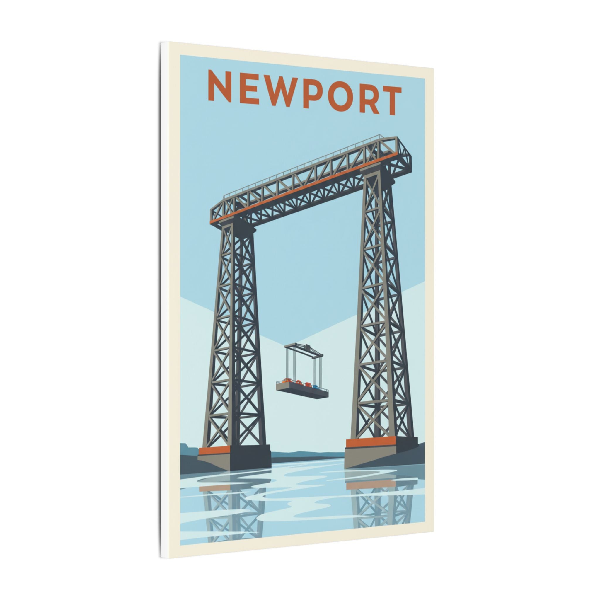 Newport Aerial Tram Matte Canvas Print  Vintage Coastal Wall Art
