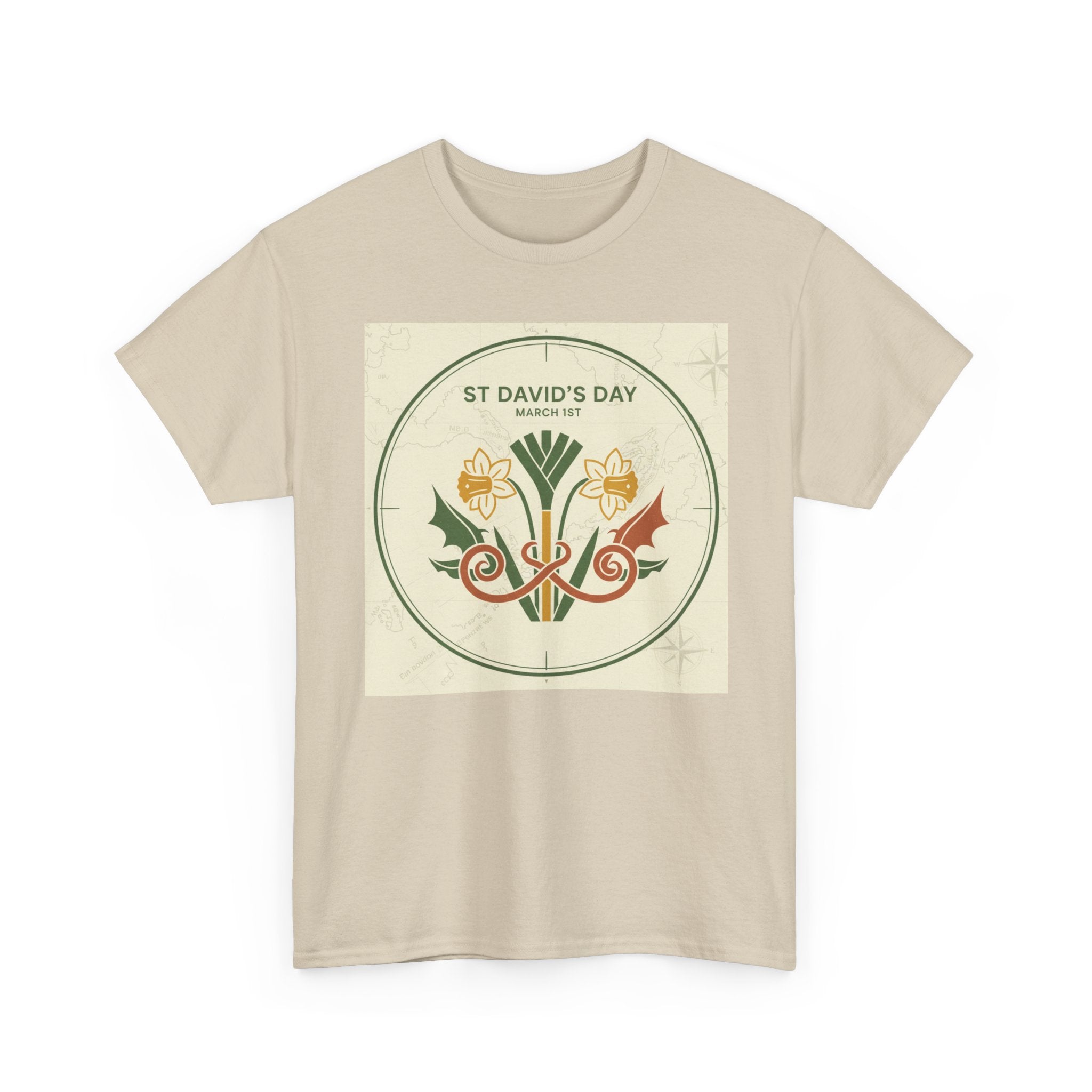 St. David's Day Floral Tee — Welsh Daffodil & Leek Celebration Shirt