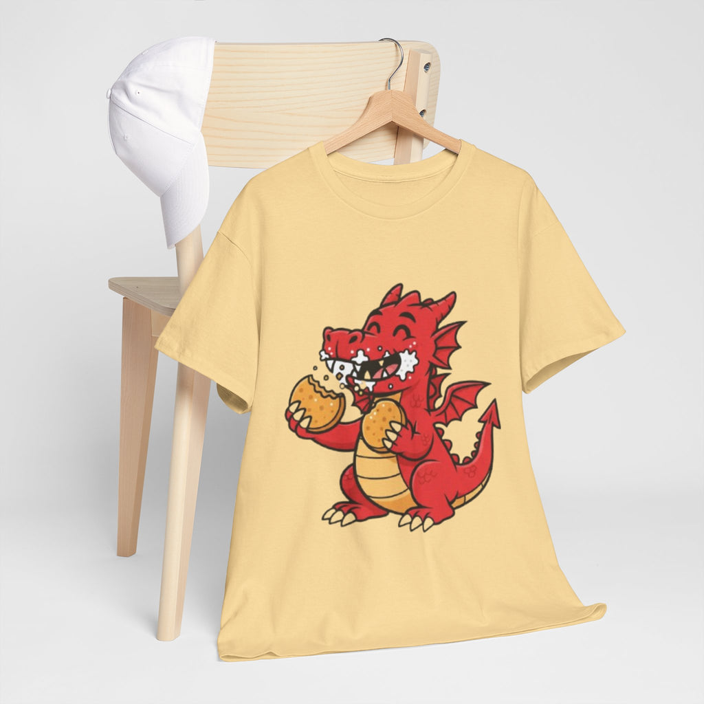 Red Dragon Eating Tacos T-Shirt — Cute Cartoon Taco Lover Tee