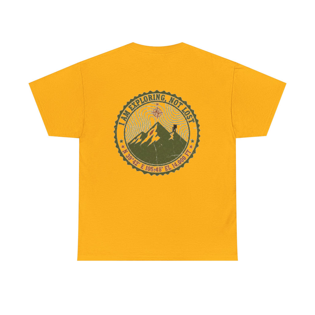 Adventure Mountain Tee – "I Am Exploring, Not Lost" Graphic T-Shirt