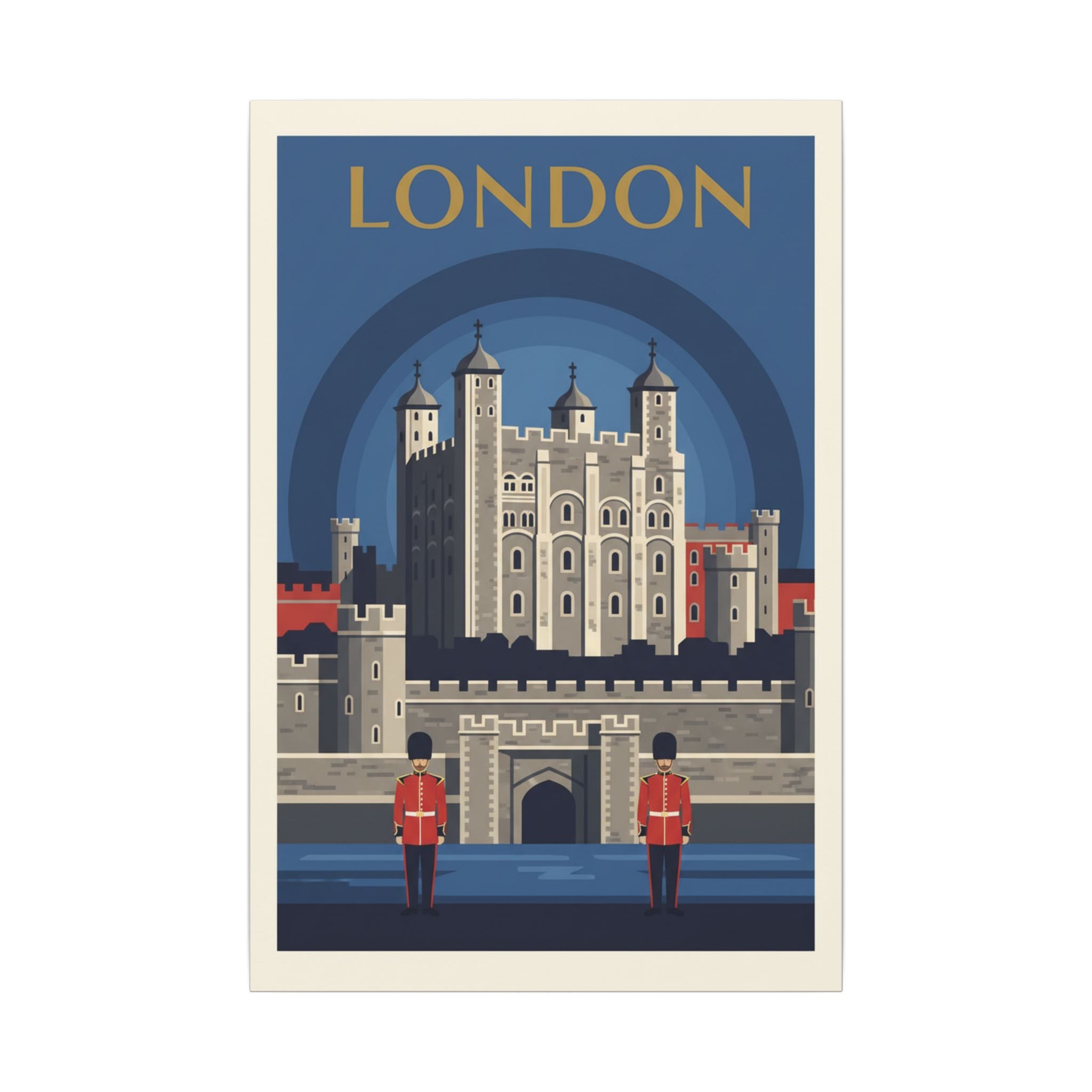 Tower of London Retro Travel Poster Canvas