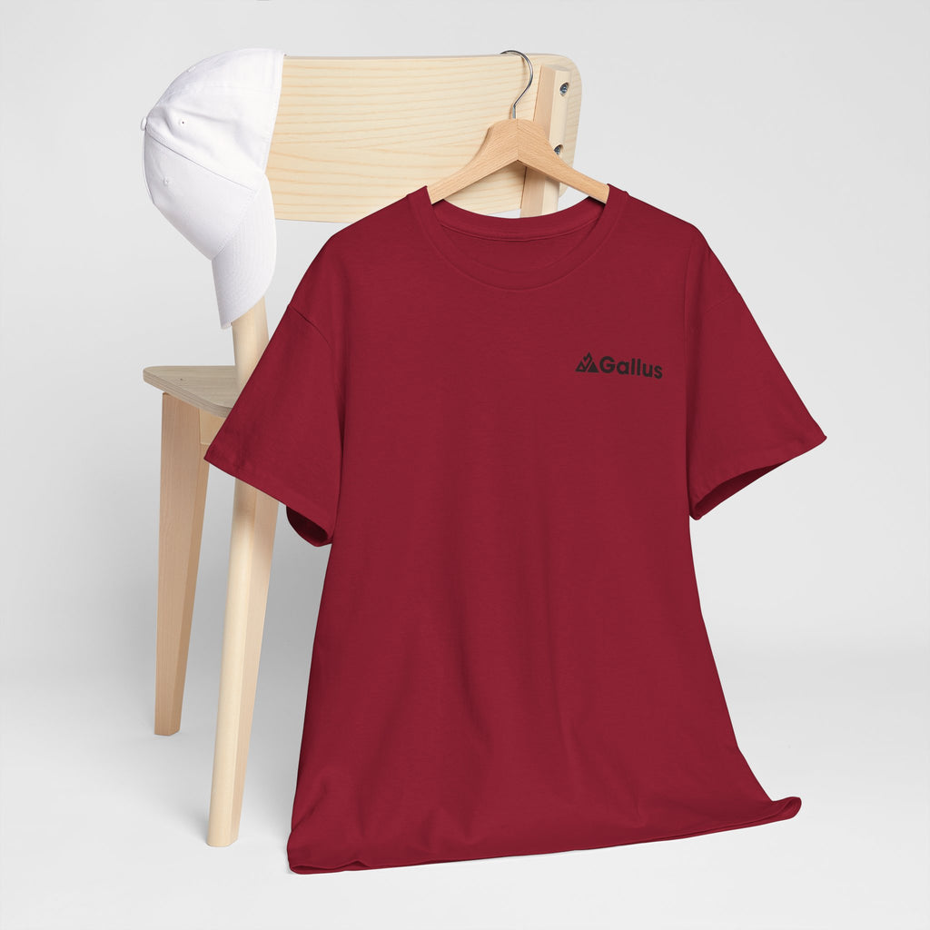 Mountain Sunset Graphic Tee — Vintage Nature Poster Back Print