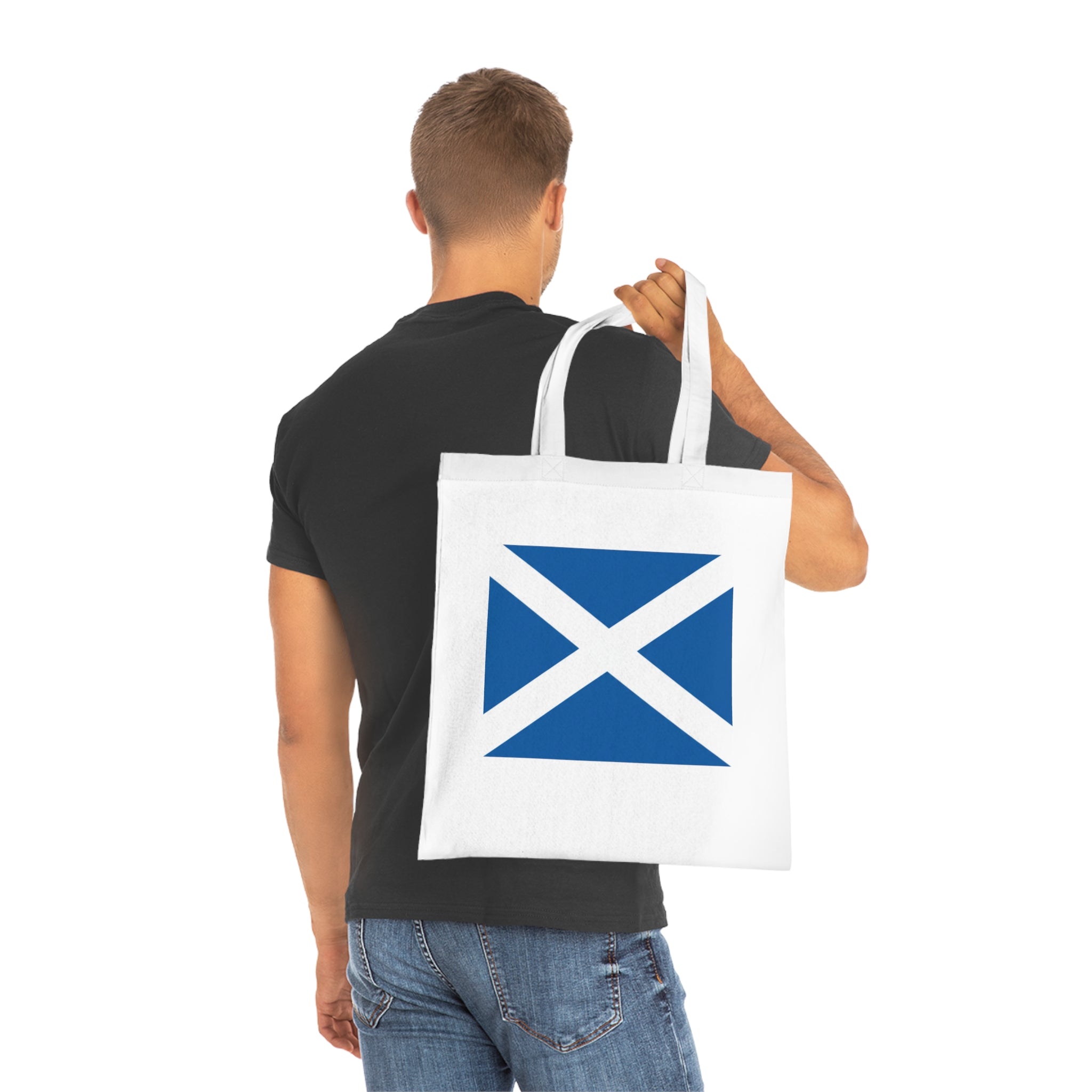 Scottish Saltire Cotton Tote Bag — Scotland Flag Eco Shopper