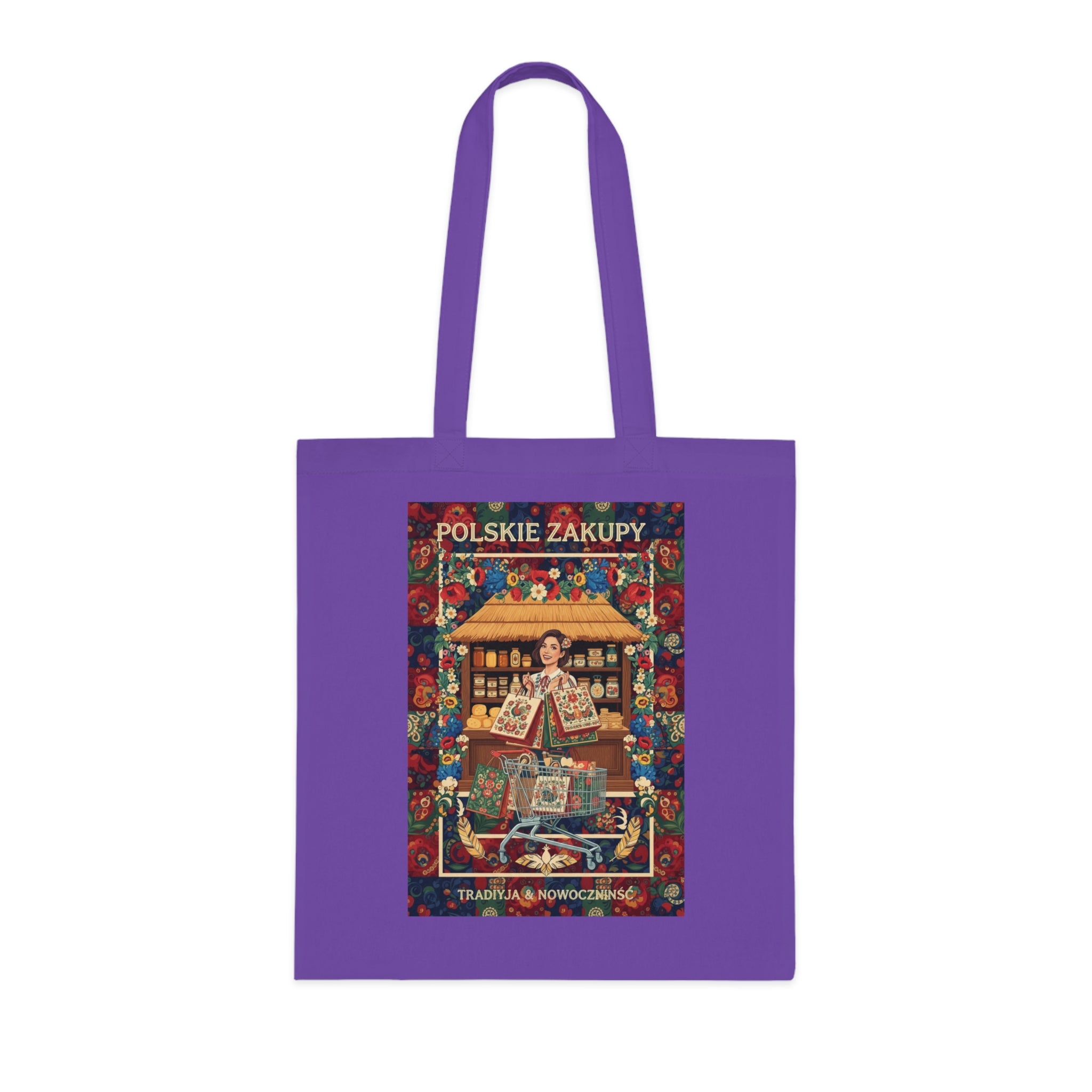 Polskie Zakupy Vintage Market Tote — Polish Folk Art Cotton Bag