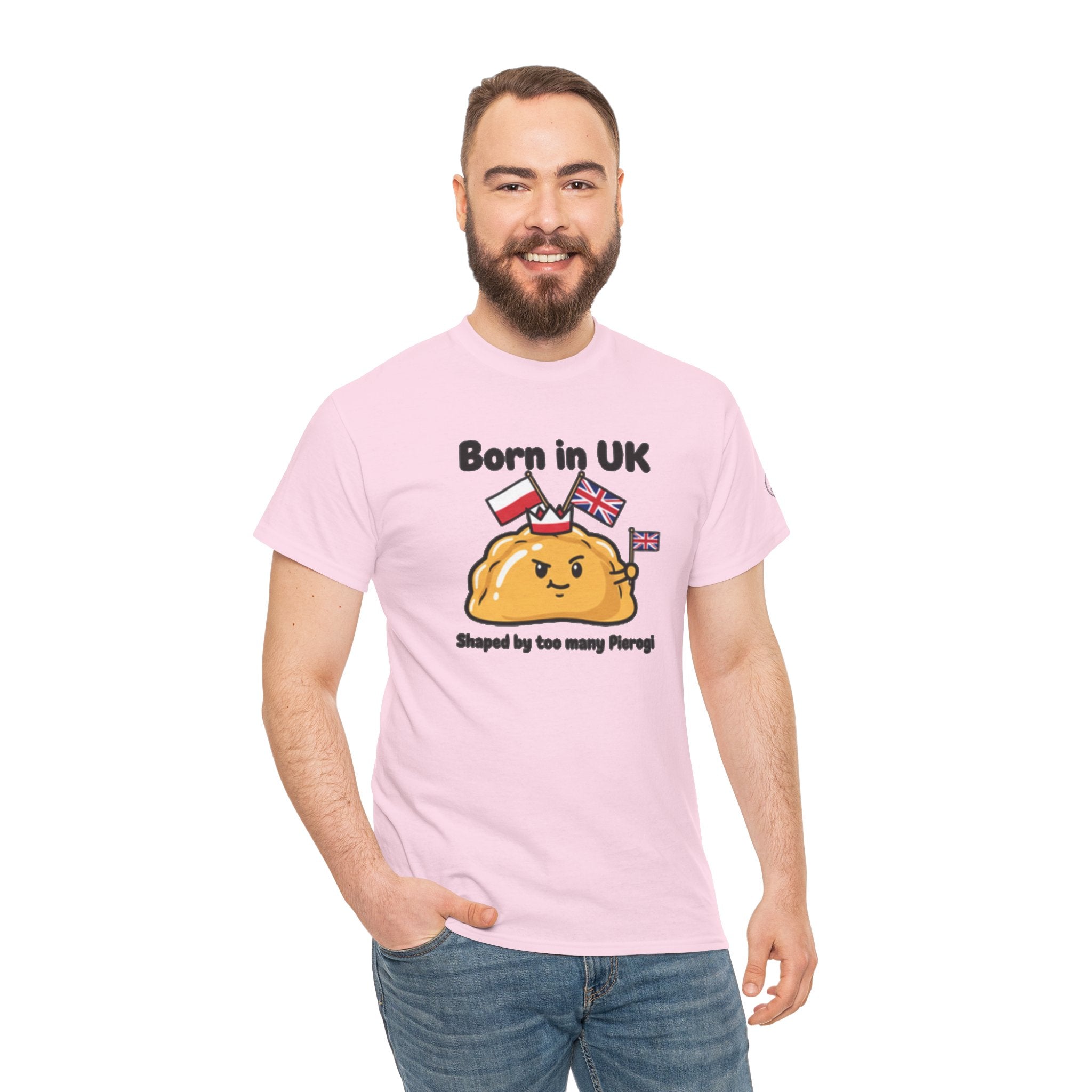 Born in UK Pierogi T‑Shirt — Funny Polish‑British Pride Tee
