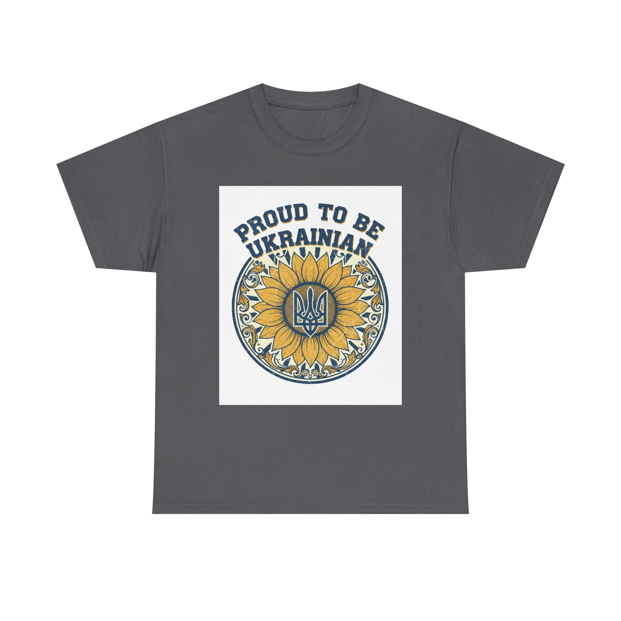 Proud to Be Ukrainian T-Shirt — Sunflower & Trident Pride Tee