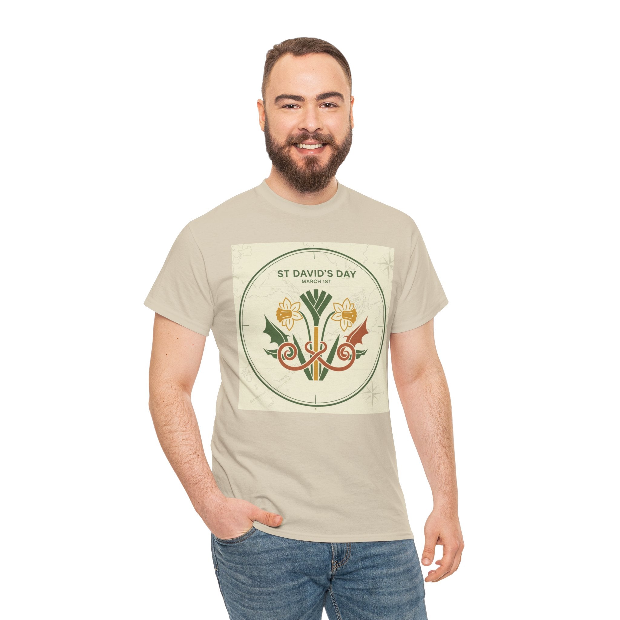 St. David's Day Floral Tee — Welsh Daffodil & Leek Celebration Shirt