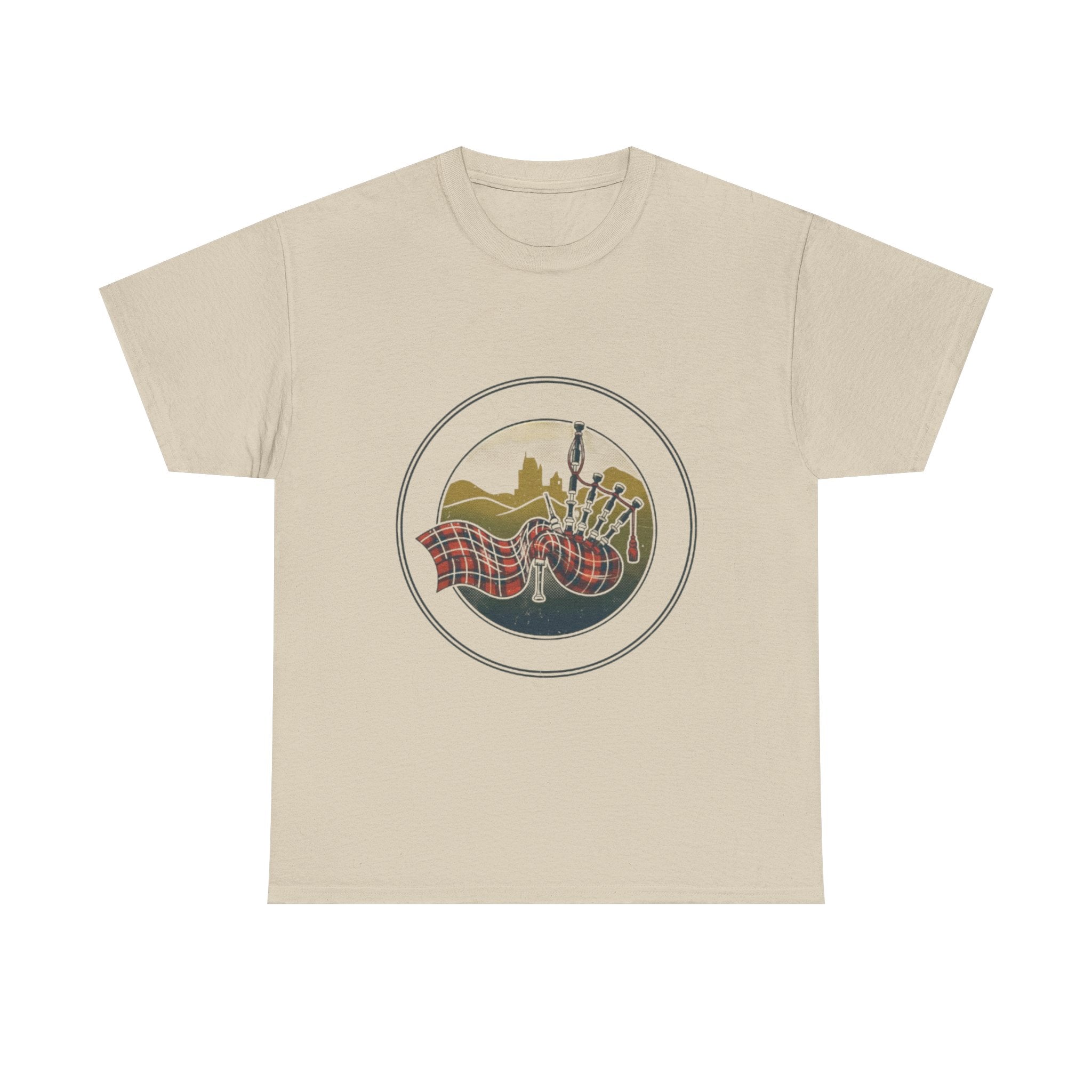 Retro Scottish Tartan & Highland Pipe Band Tee