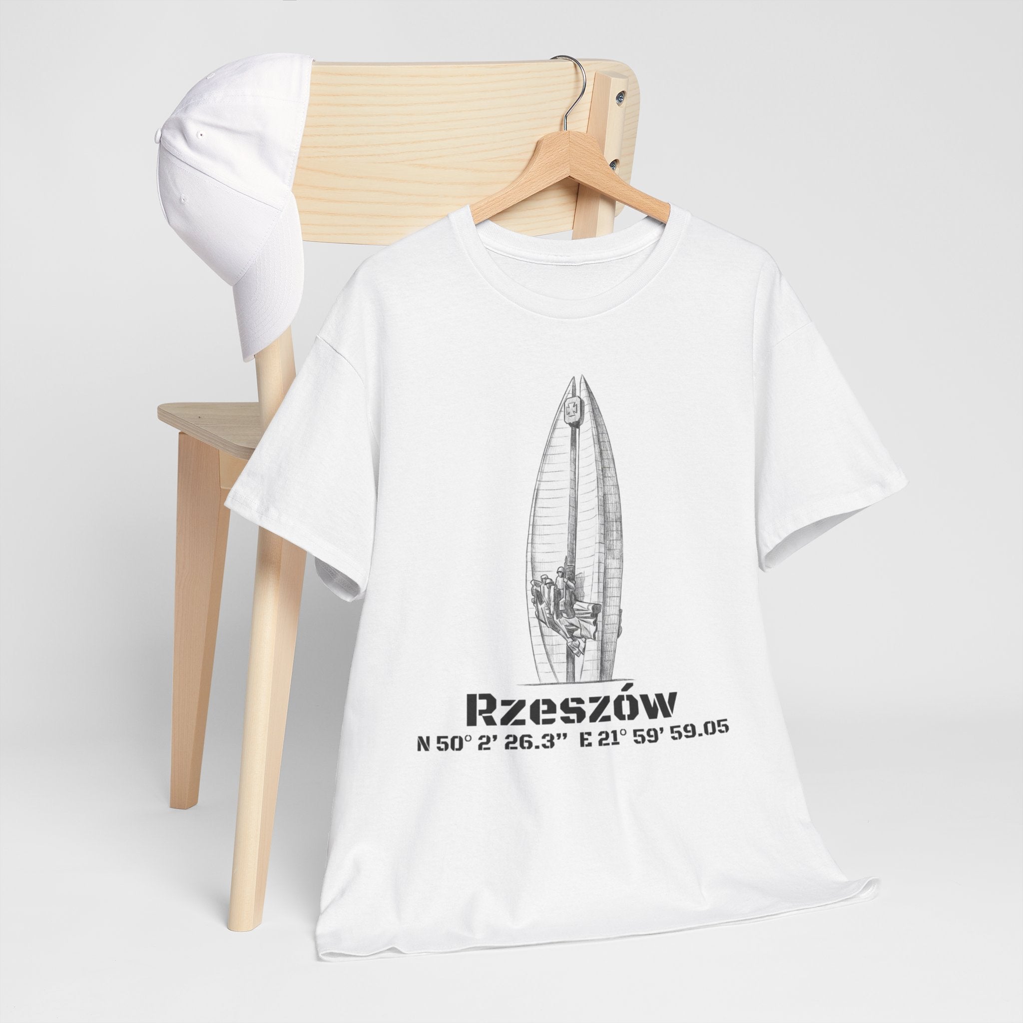 Rzeszów Coordinates T‑Shirt — City Landmark  Sketch Tee