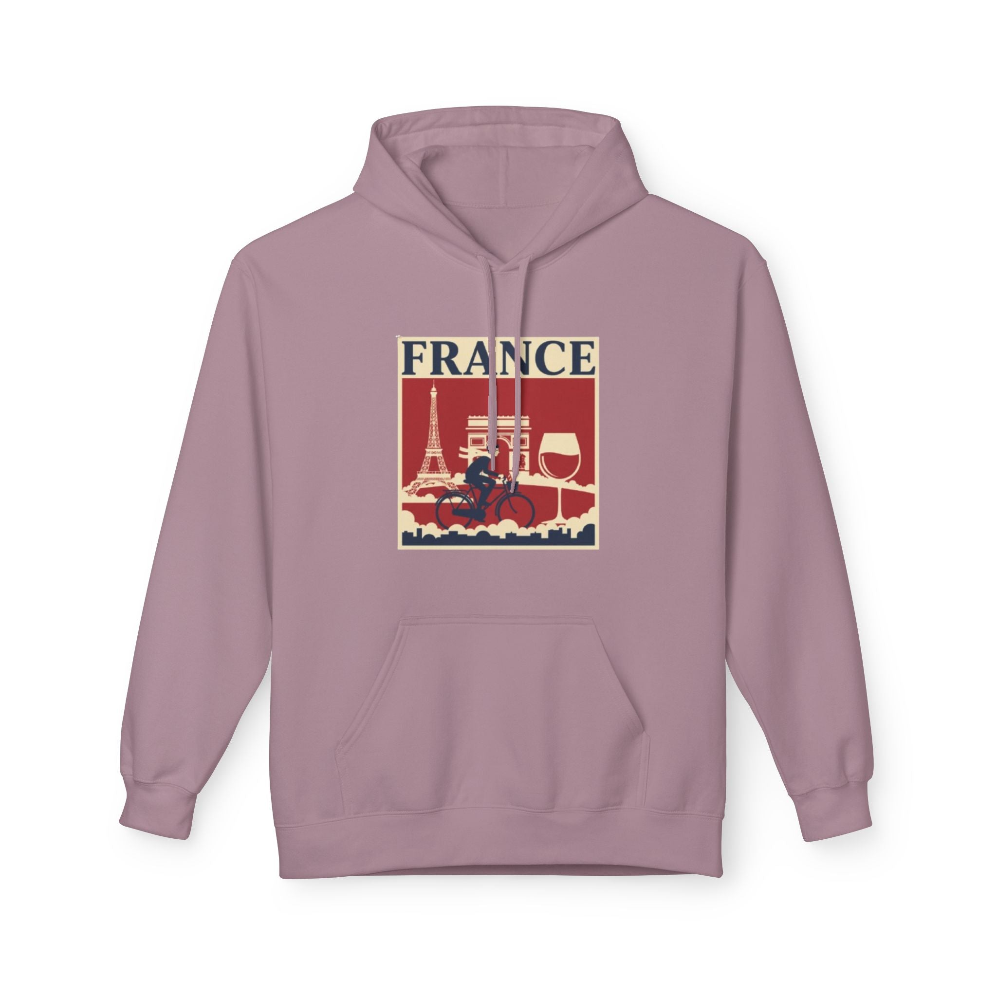 France Retro Travel Hoodie — Eiffel Tower Wine Vintage Paris Sweatshirt