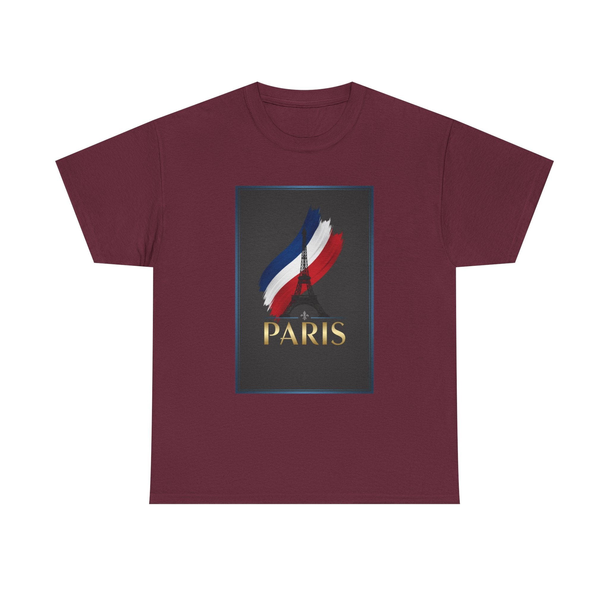 Paris Tricolor Graphic Tee — French Flag Brushstroke T-Shirt