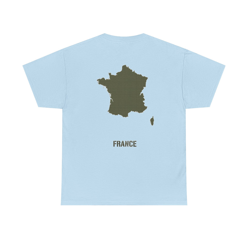 France Map T-Shirt — Minimalist Olive France Map Tee