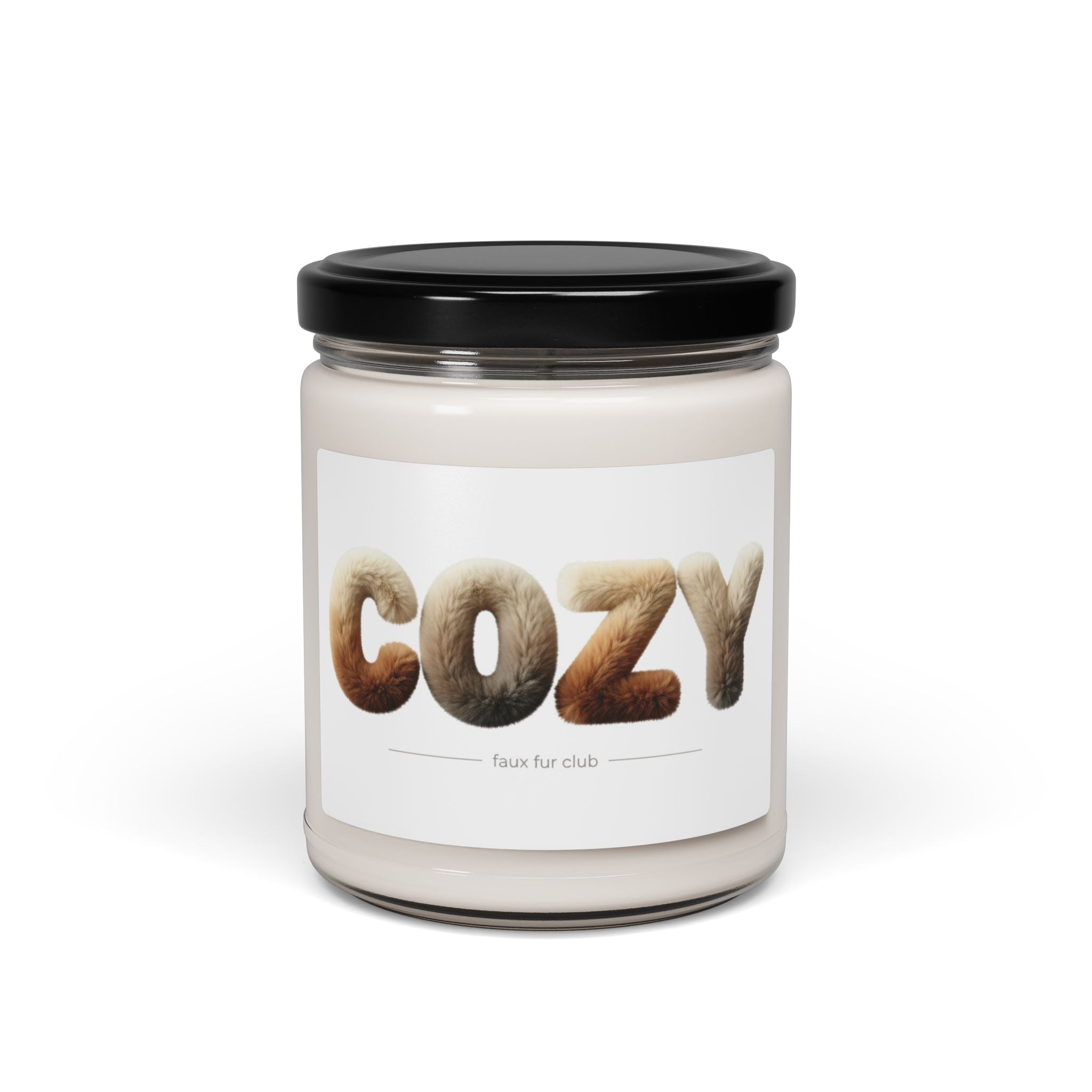Cozy Faux-Fur Texture Candle, Scented Soy Jar