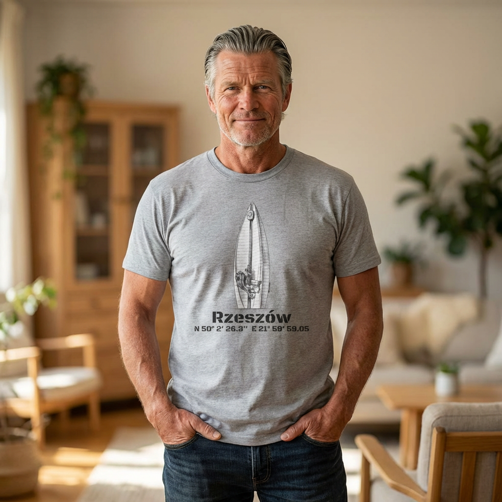 Rzeszów Coordinates T‑Shirt — City Landmark  Sketch Tee