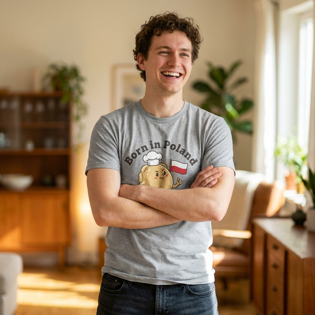 Born in Poland T-Shirt — "Shaped by Pierogi" Polish Pride Tee