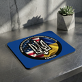 Ukraine Crest Mouse Pad — American & Ukrainian Flag Trident Desk Mat