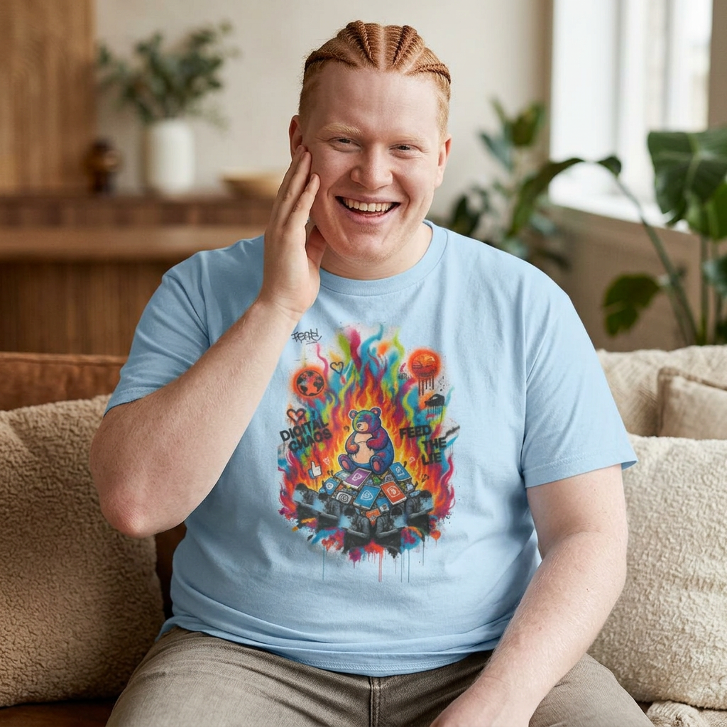 Colourful Cat Bonfire Graphic Tee