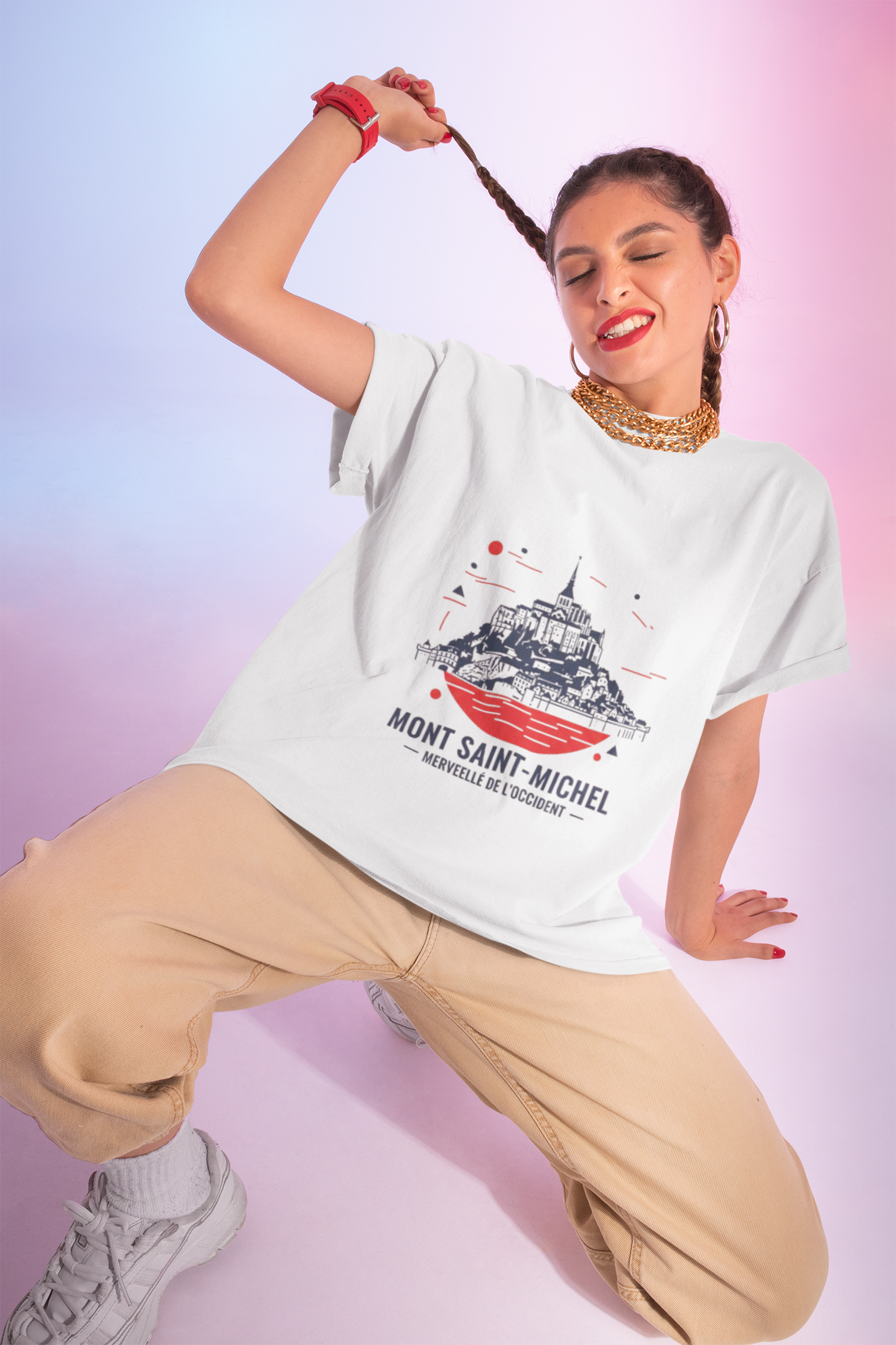 Mont Saint-Michel Illustration T-Shirt — French Landmark Travel Tee