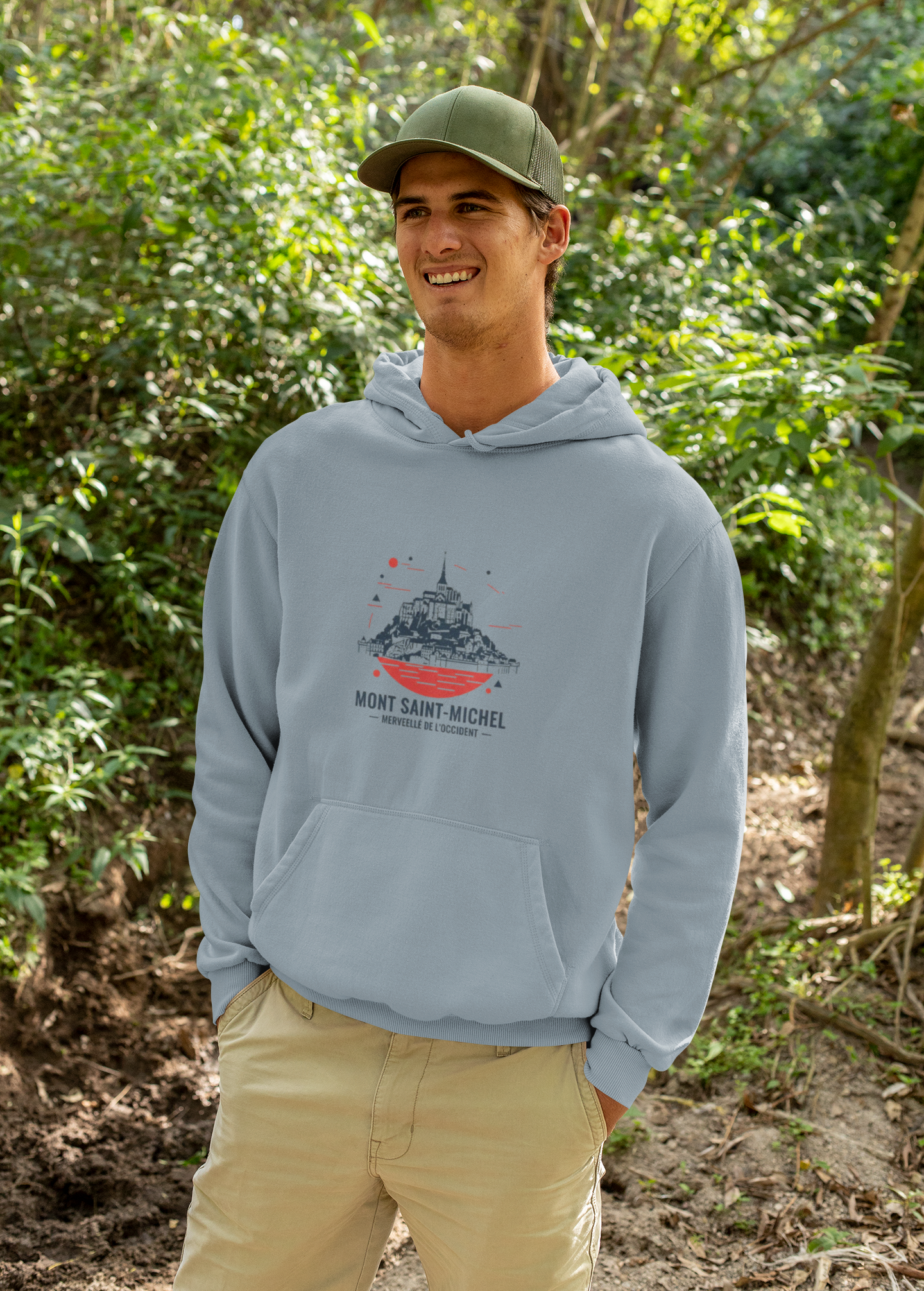 Mont Saint-Michel Graphic Hoodie — French Landmark Travel Sweatshirt