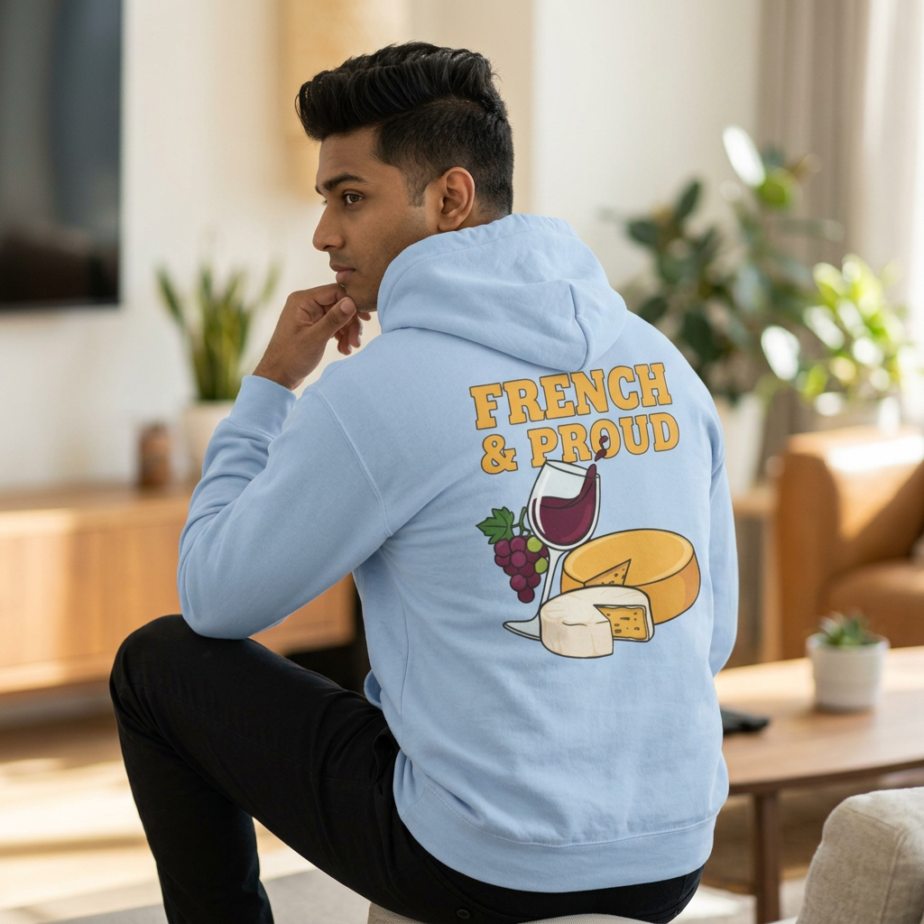 French & Proud Hoodie — Wine and Cheese College Sweatshirt