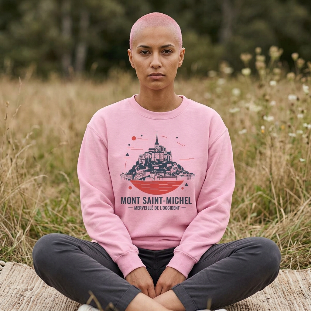 Mont Saint-Michel Graphic Sweatshirt — French Landmark Travel Crewneck