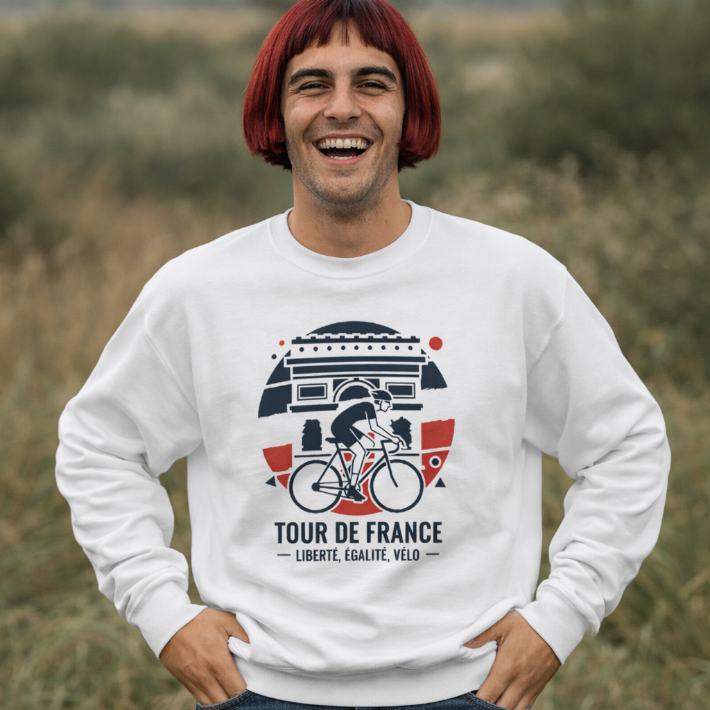 Tour de France Sweatshirt — Liberté, Égalité, Vélo Cycling Crewneck