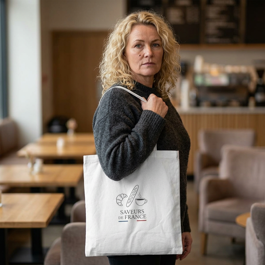 Saveurs de France Cotton Tote Bag — French Bakery Market Tote