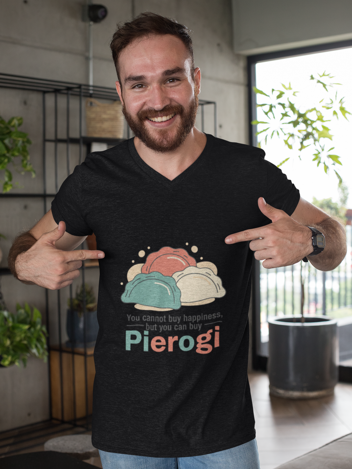 Pierogi T-Shirt — "You cannot buy happiness, but you can buy Pierogi" Funny Foodie Tee