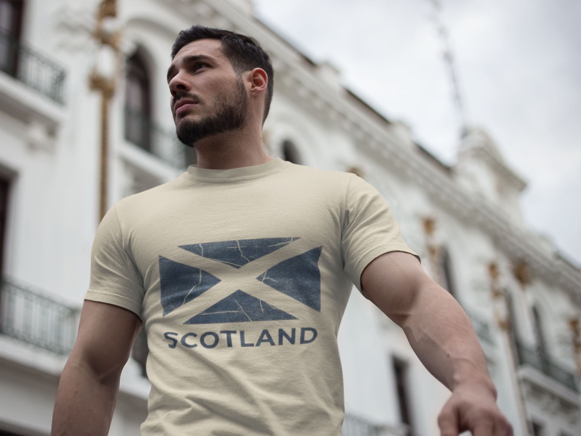 Scotland Flag T‑Shirt — Distressed Saltire Tee